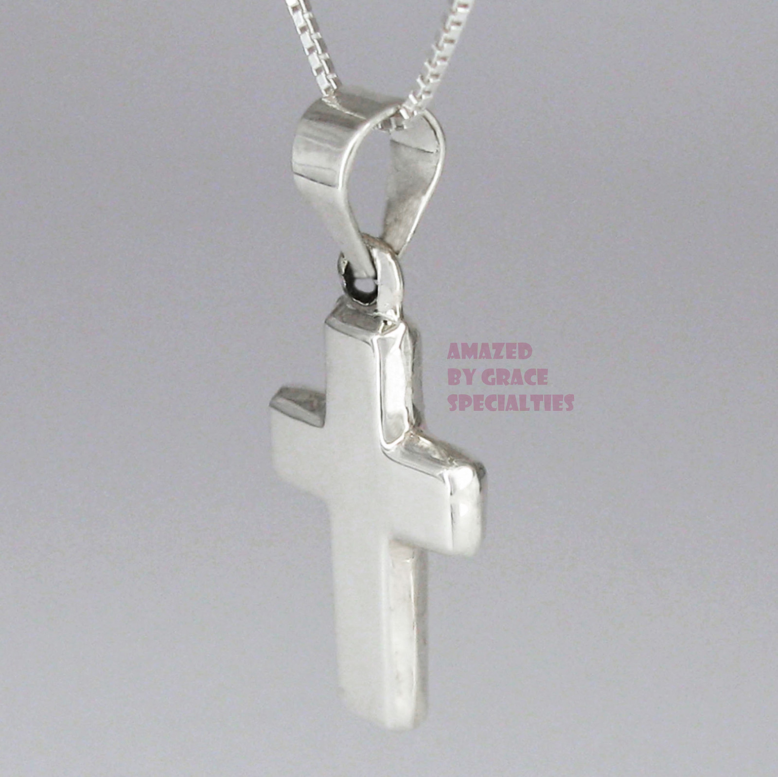Small THICK CROSS PENDANT in SOLID 925 Sterling Silver – NEW!