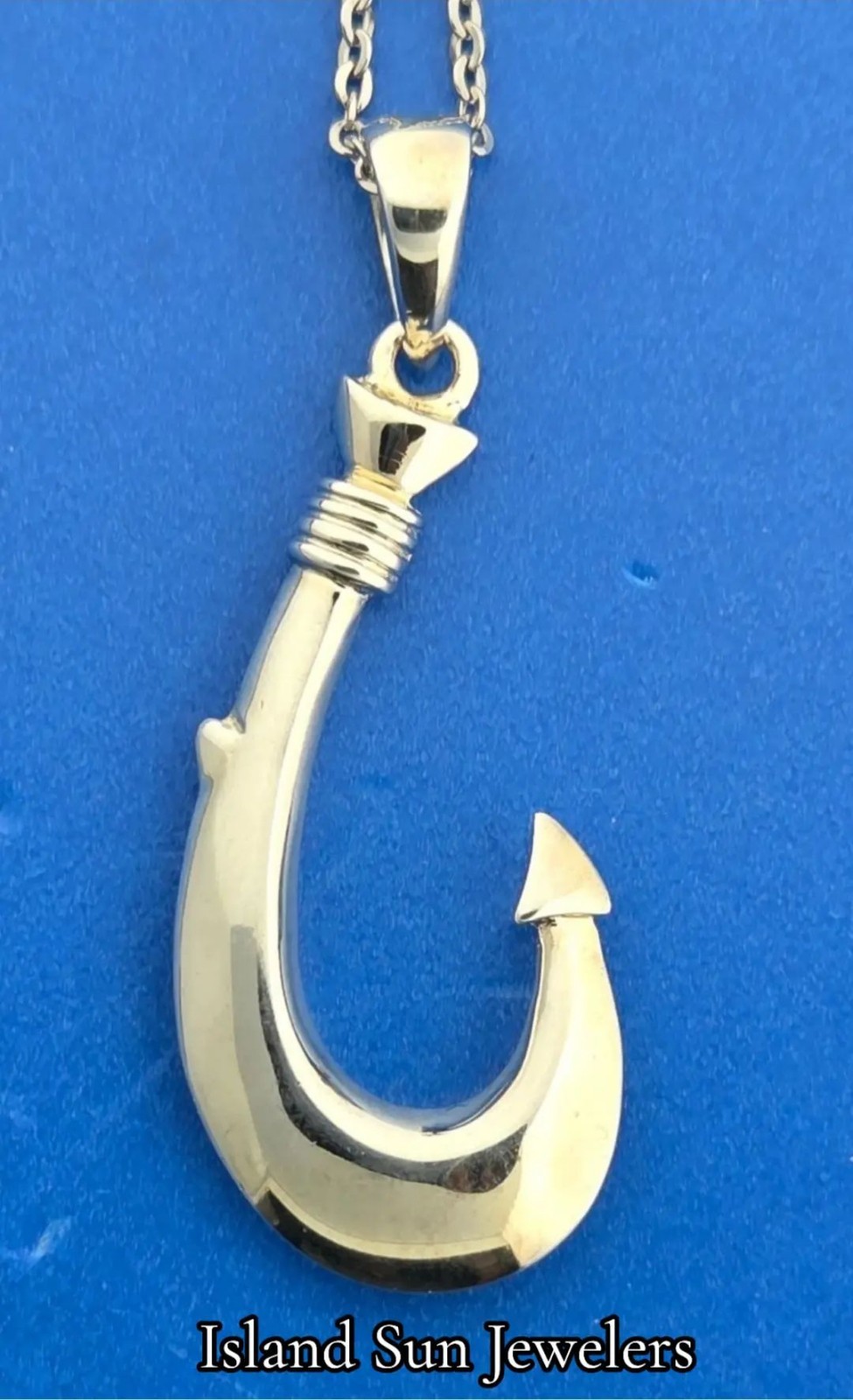 Alamea Fish Hook Pendant, Sterling Silver