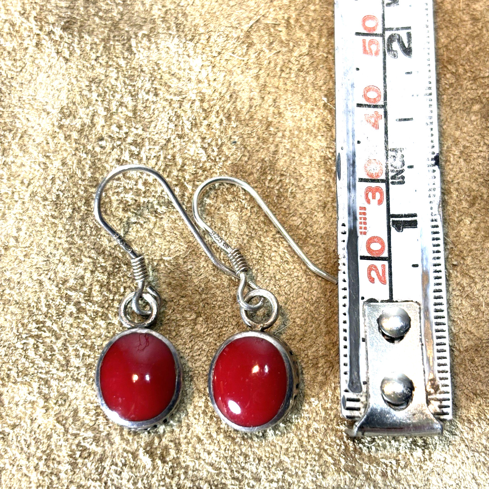 Silpada Red Reversible Filigree Sterling Silver Red Stone Pendant & Earrings