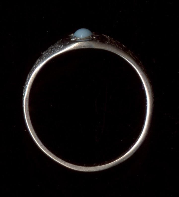 10K 11mm Solid White Gold Turquoise Gemstone Mini Ring Pendant Charm Pendant *fr