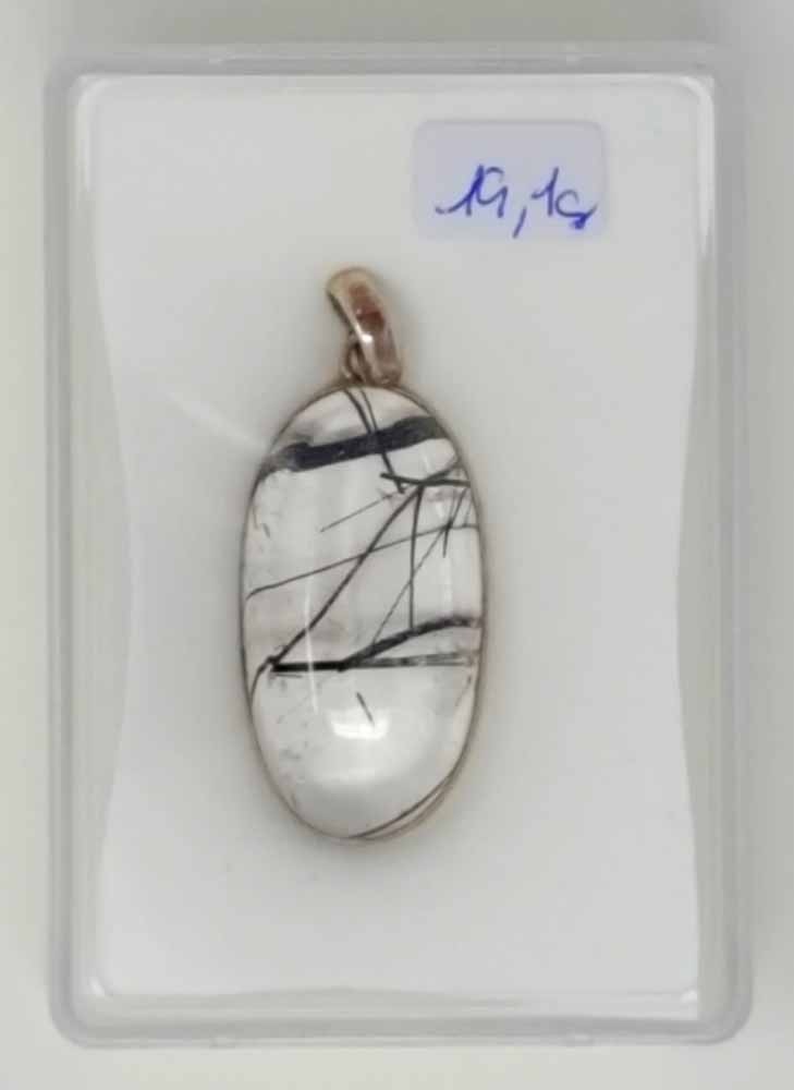 Silver Pendant Gemstone Tourmaline Quartz 19.1g AA Quality Eye Clean 925 Silver
