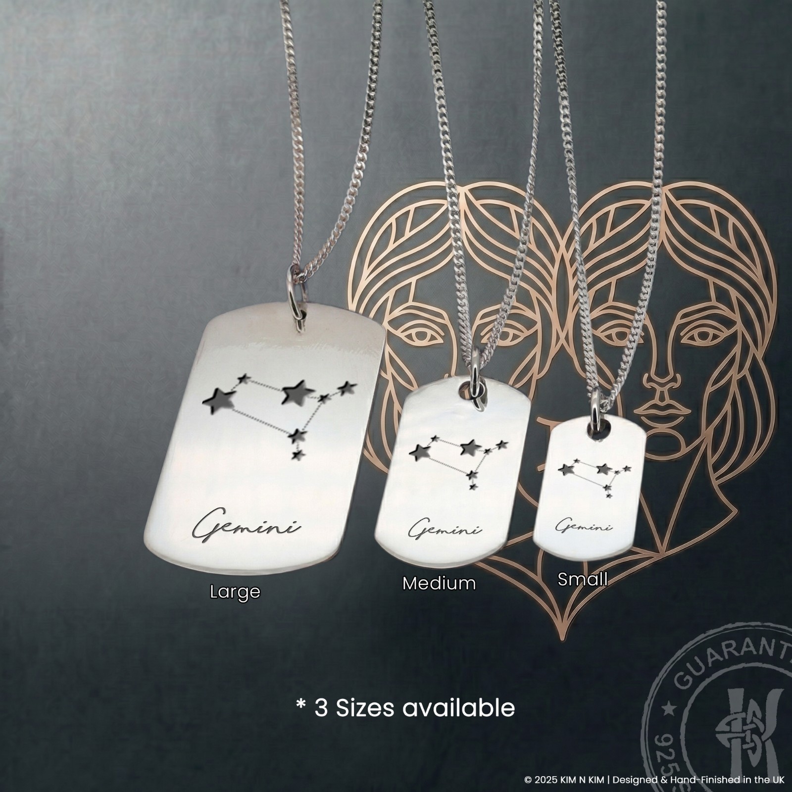 Gemini Necklace for Him – Personalised Sterling Silver Gift for May & June