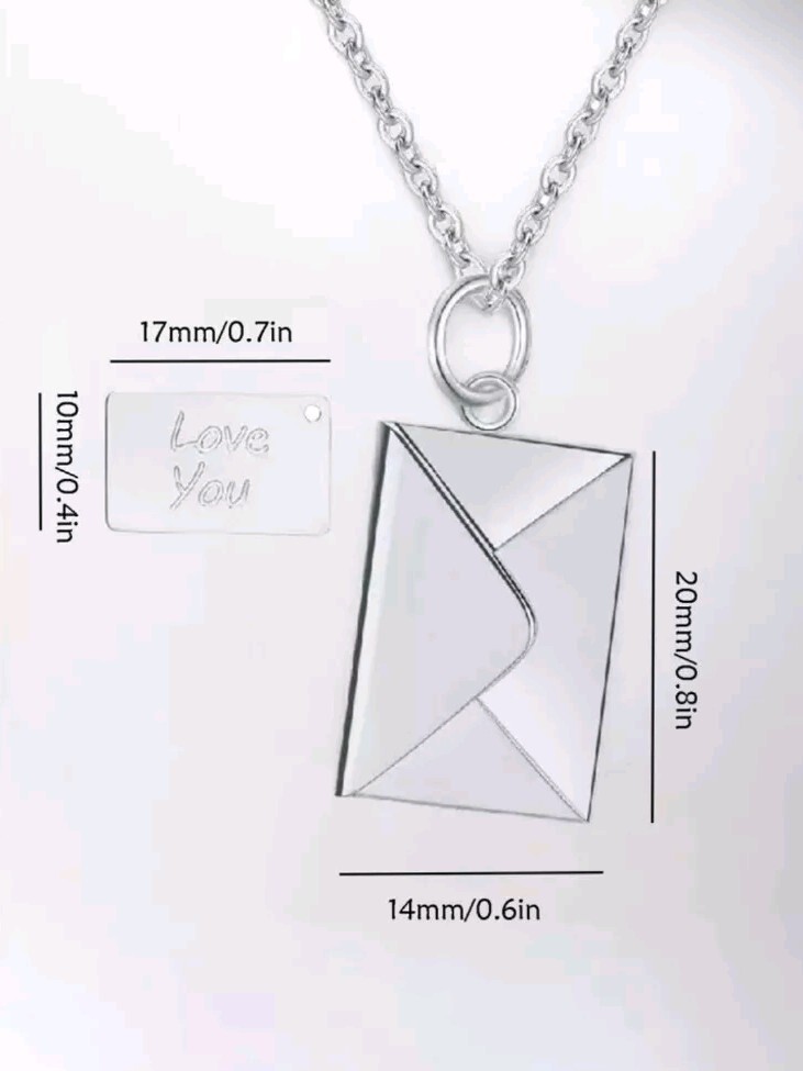 Secret Message Envelope Necklace Chain Gold Colour Very Good For Gift