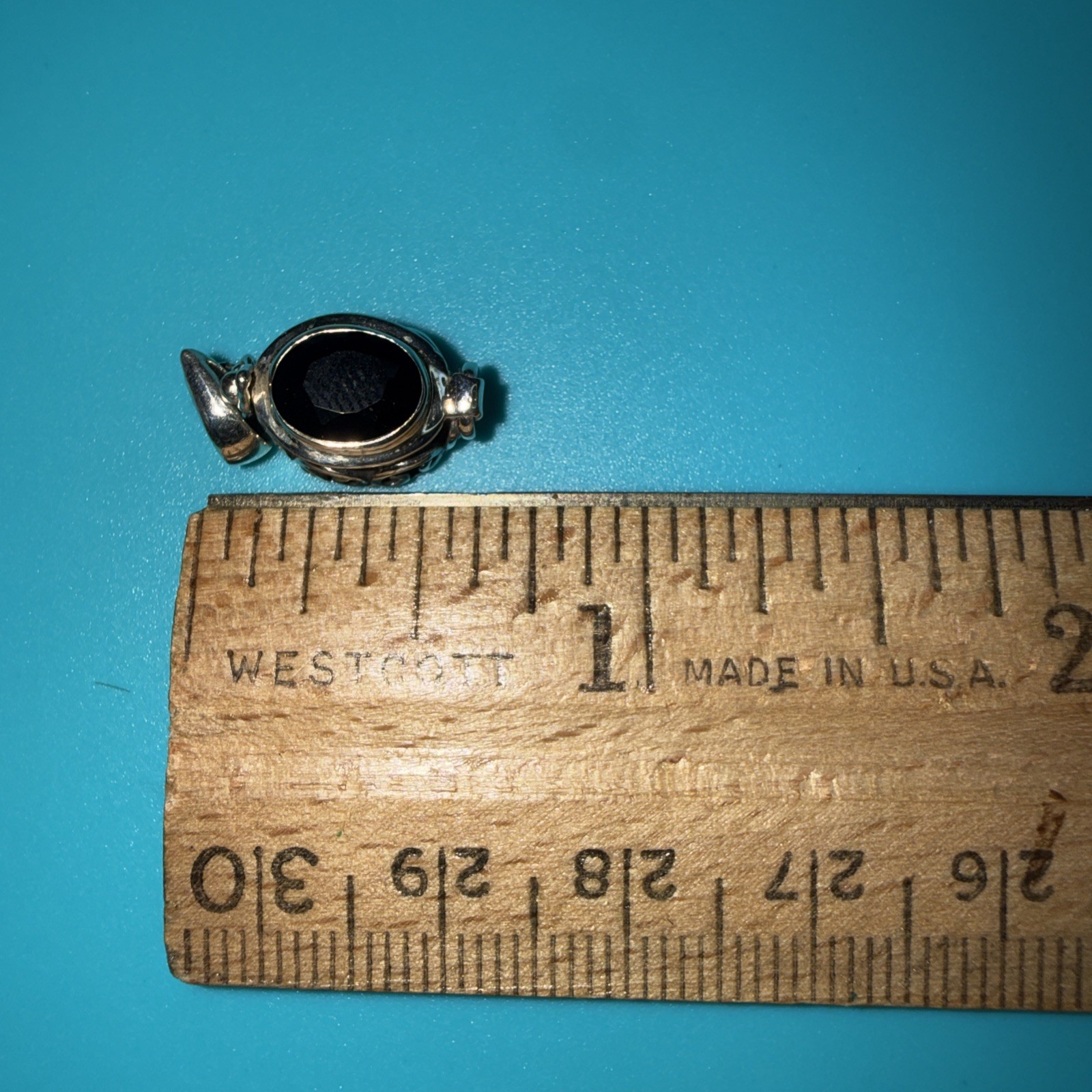 Poison Natural Black Onyx Brazil 925 Sterling Silver Pendant