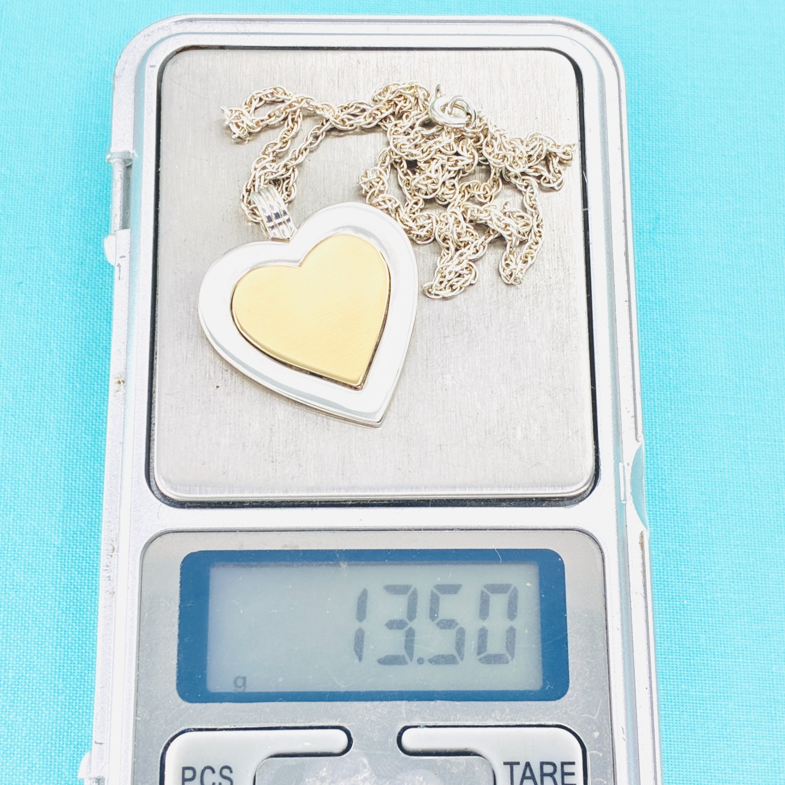 Tiffany & Co. Heart Pendant Top 18K Yellow Gold 750 & Sterling Silver 925 #2
