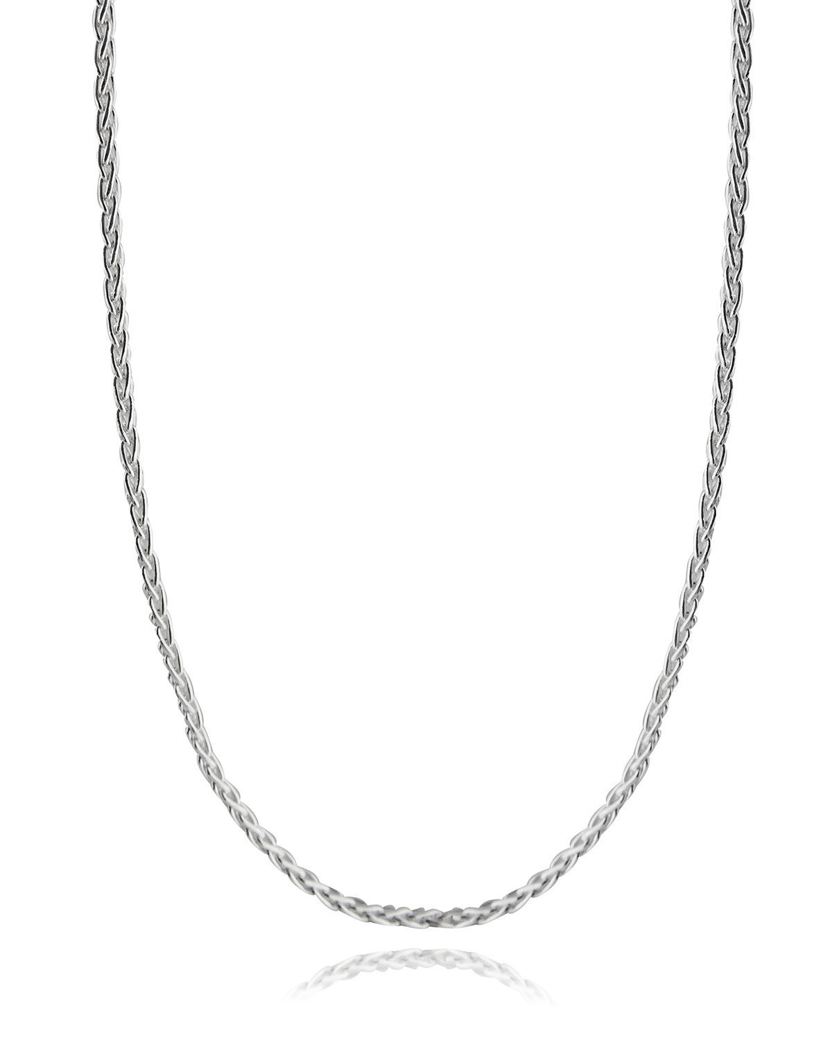Sterling Silver 2mm SPIGA Wheat Chain – 060 Diamond Cut Italy 16″-30″