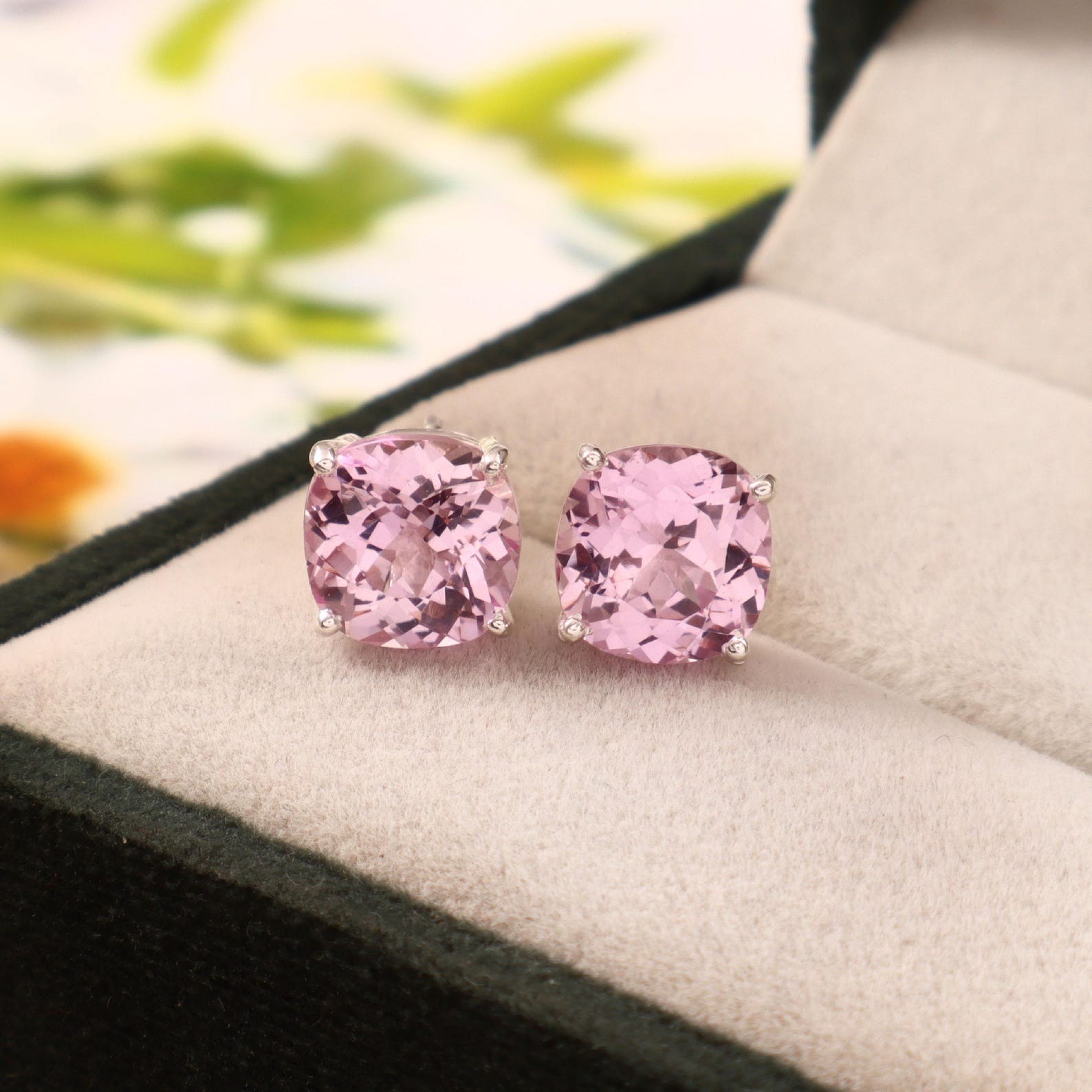 12 Ct 1 Pair Certified Natural Pink Sapphire 925 Silver Earrings Loose Gemstone