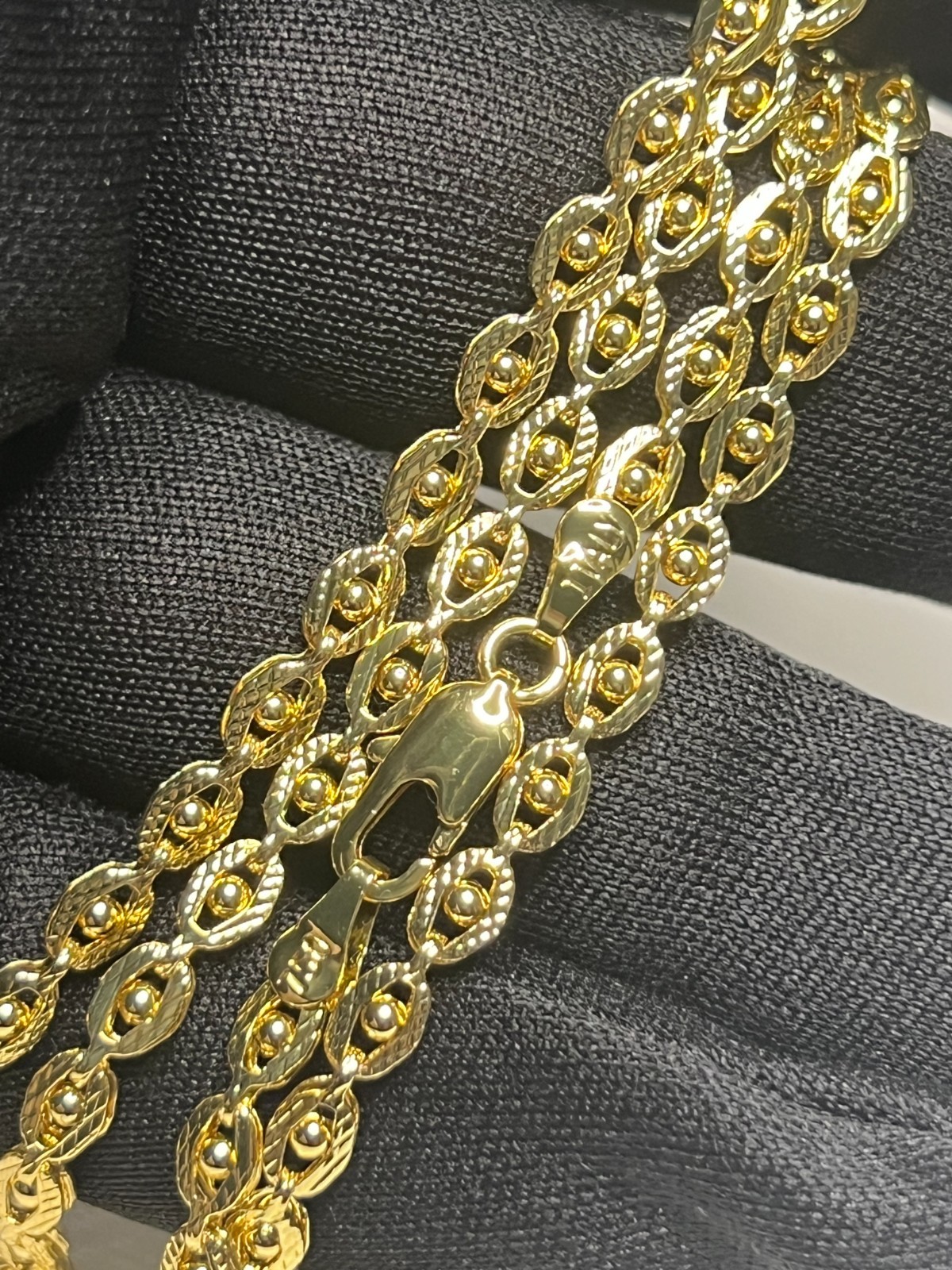 21″ Italian‑Made 18K Gold‑Filled Evil Eye Chain Necklace – 3mm Width