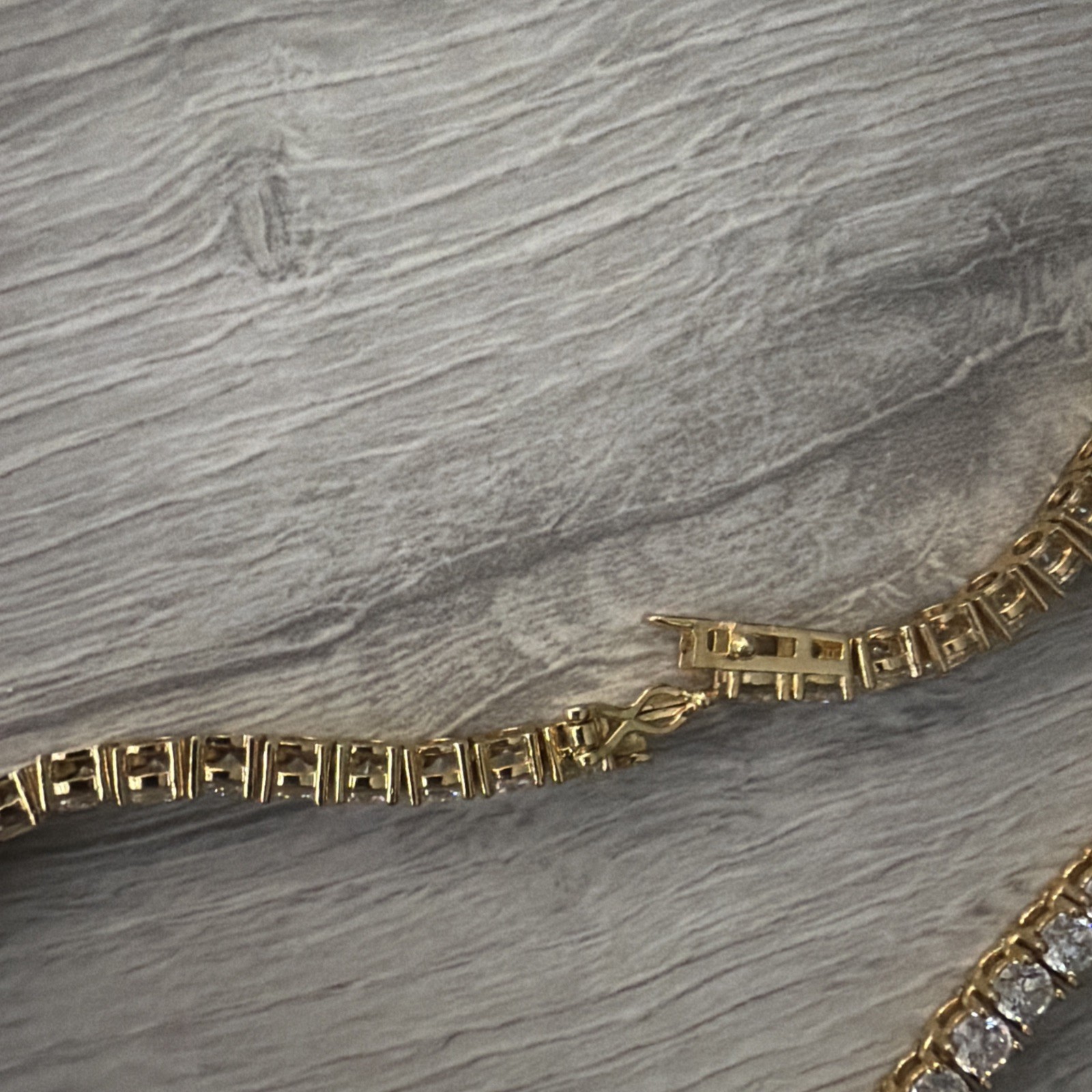 925 silver yellow gold lyer tennis chain necklace