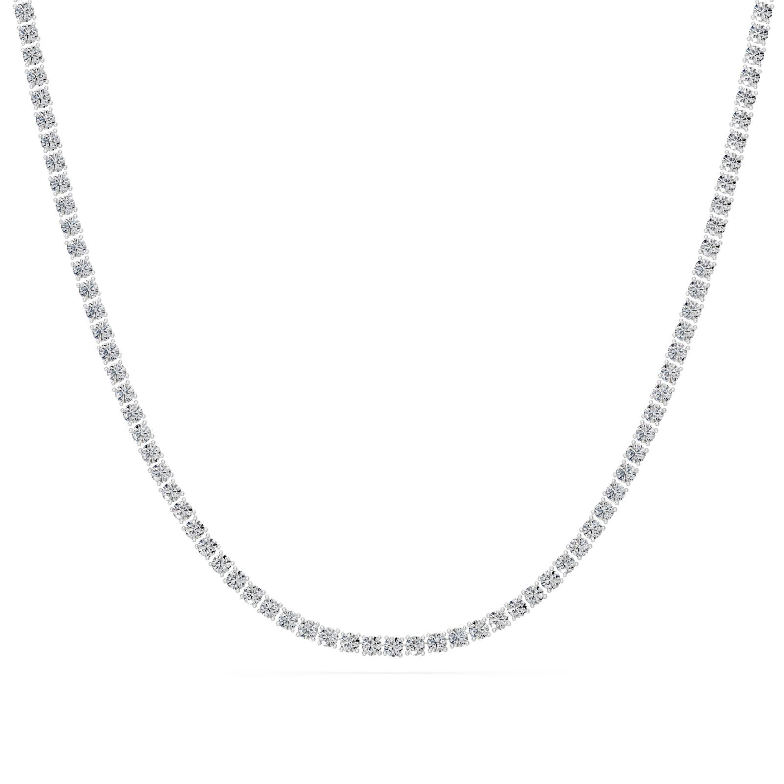 11.5 Ct Round Cut Diamond Tennis Necklace VS1 D-F White Gold 14k