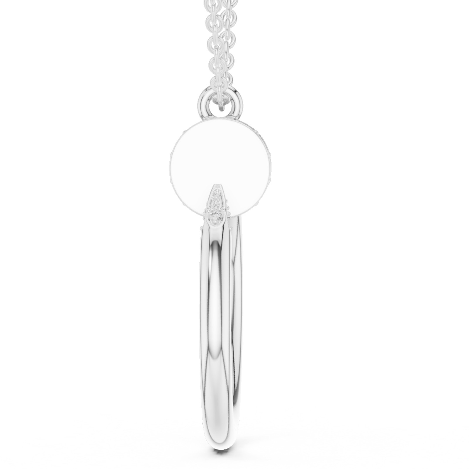 Round Certified Natural Diamond Petite Shank Minimalist Pendant 14K Gold Over