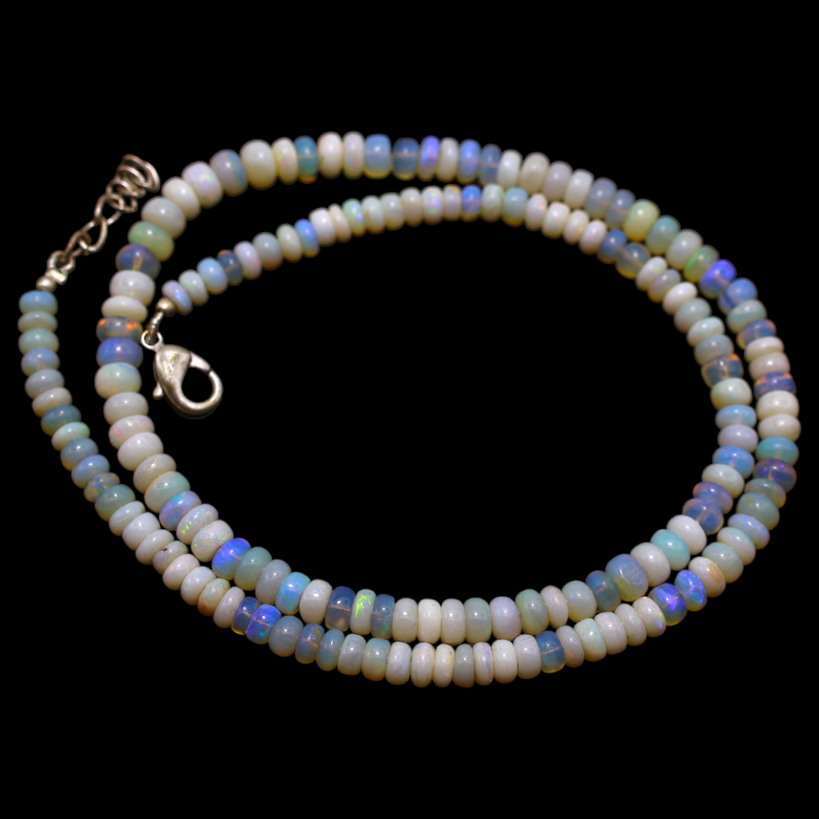 Rondelle Smooth Multi Color Fire Opal Beaded Not Applicable New Necklace Jewelry