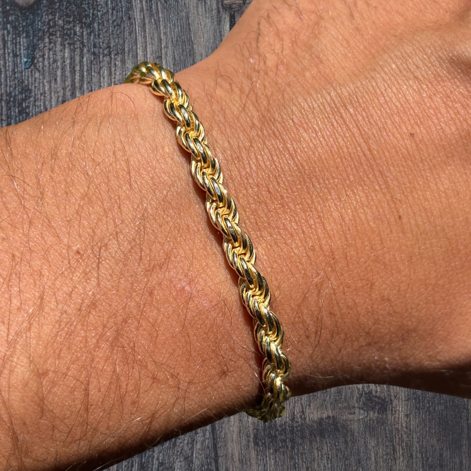 5mm Diamond Cut Rope Bracelet – Solid 925 Sterling Silver Or 14k Gold Vermeil