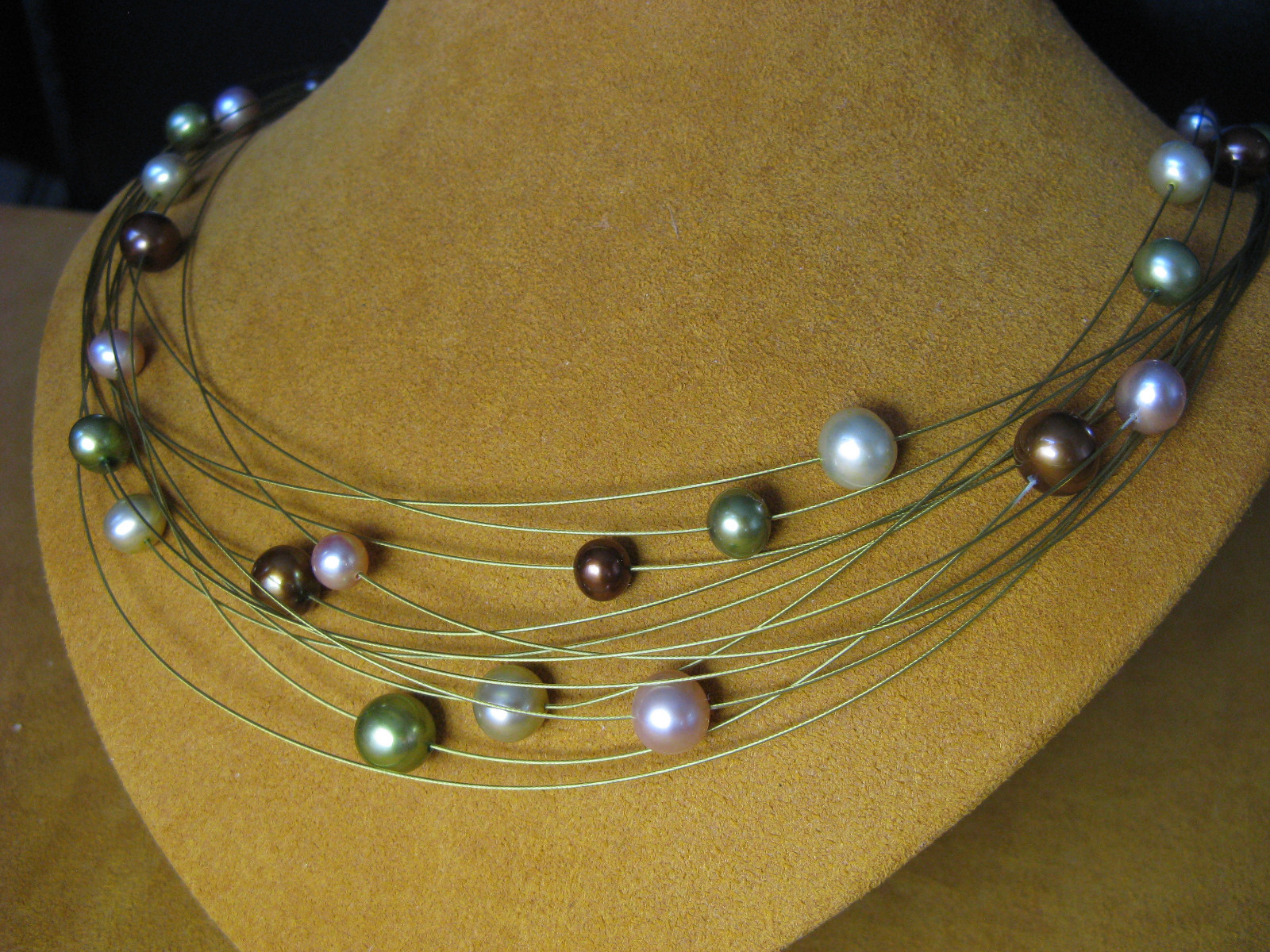 HONORA JEWELRY PEARL NECKLACE STRAND STRING RAIN-FOREST SS STEEL WIRE Gift