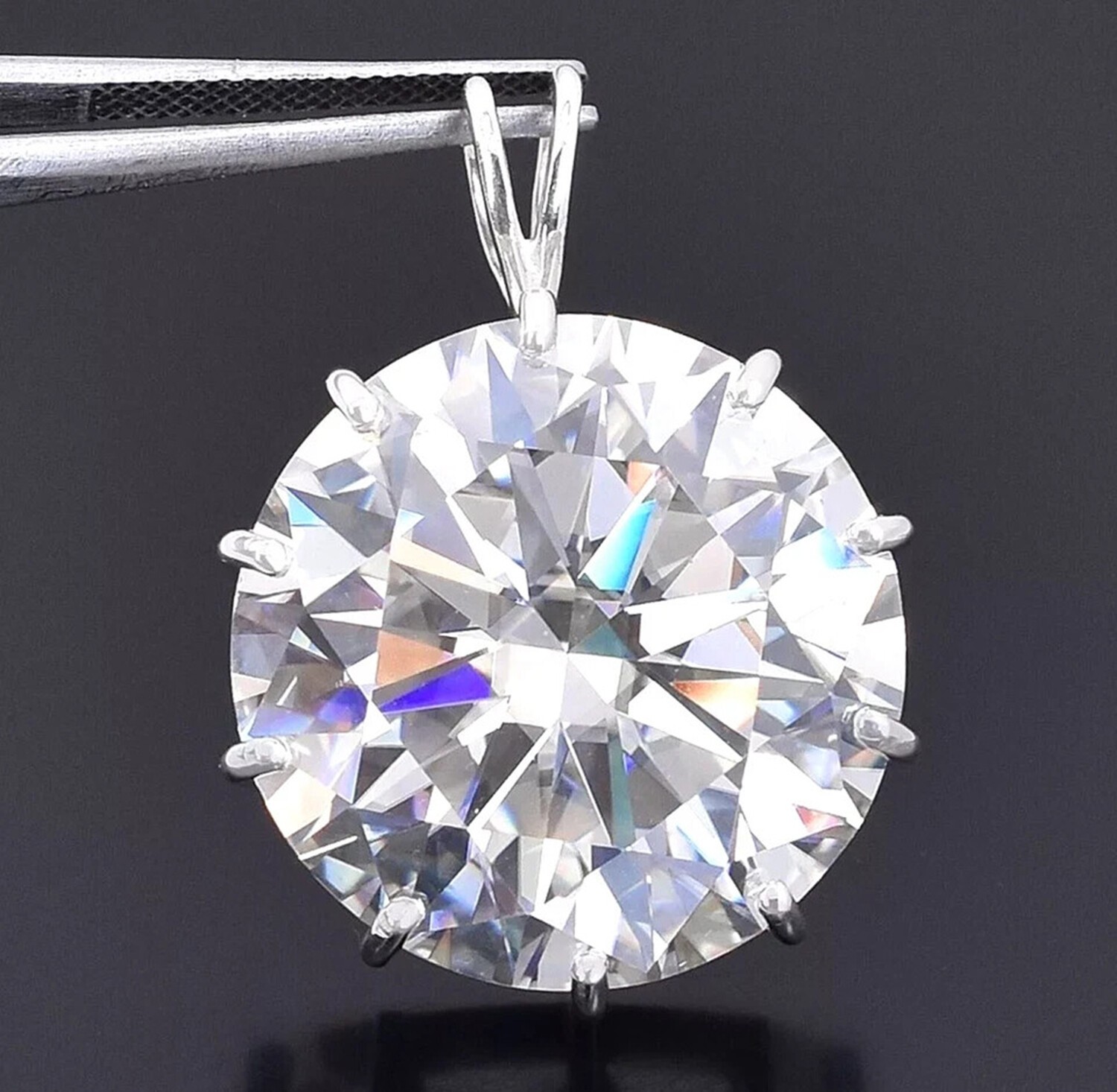 22Ct Round Diamond Necklace VS1 F Grade 925 Sterling Silver Gift Her for Her