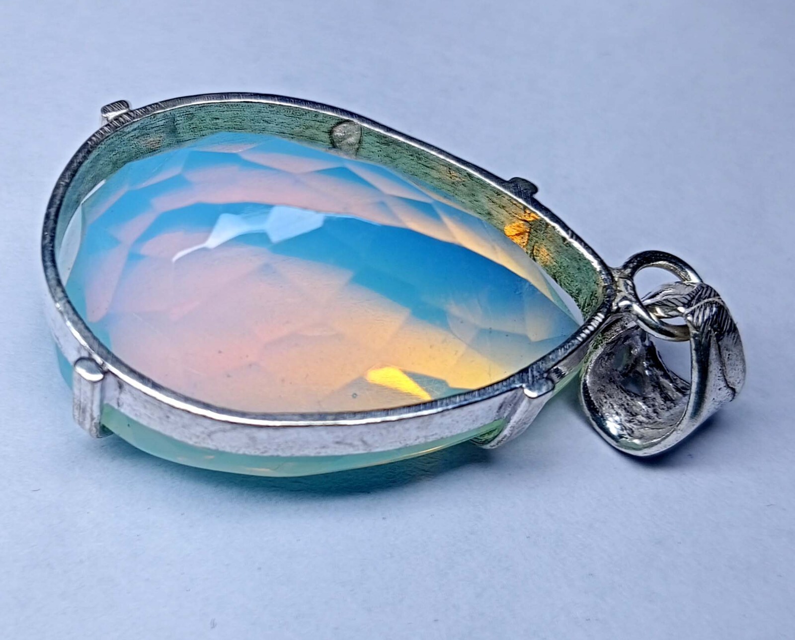 Pendant Locket Fire Opal Pear Cut 75-76 Ct Natural Gemstone EGL Certified