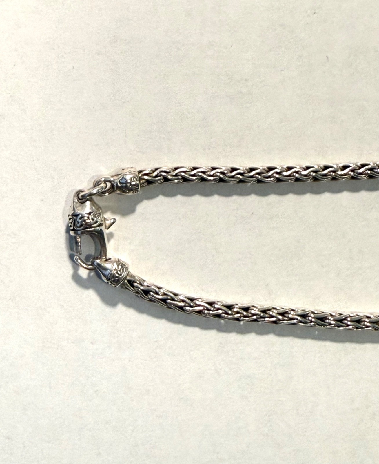 Keith Jack Handmade 925 Sterling Silver Dragon Weave Round Chain 3mm. 20in.