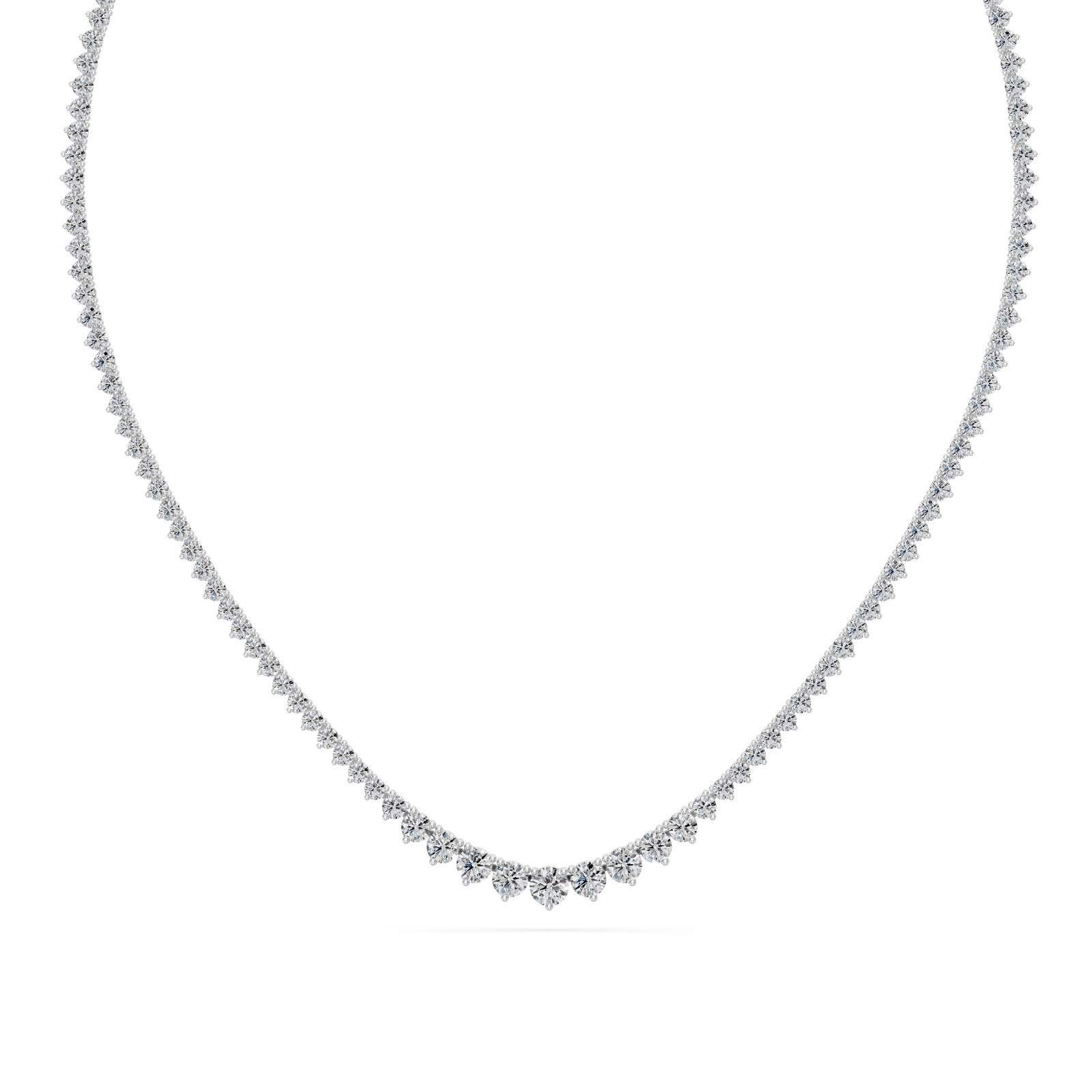 9.7 Ct Round Cut Diamond Tennis Necklace VS1 D-F White Gold 14k