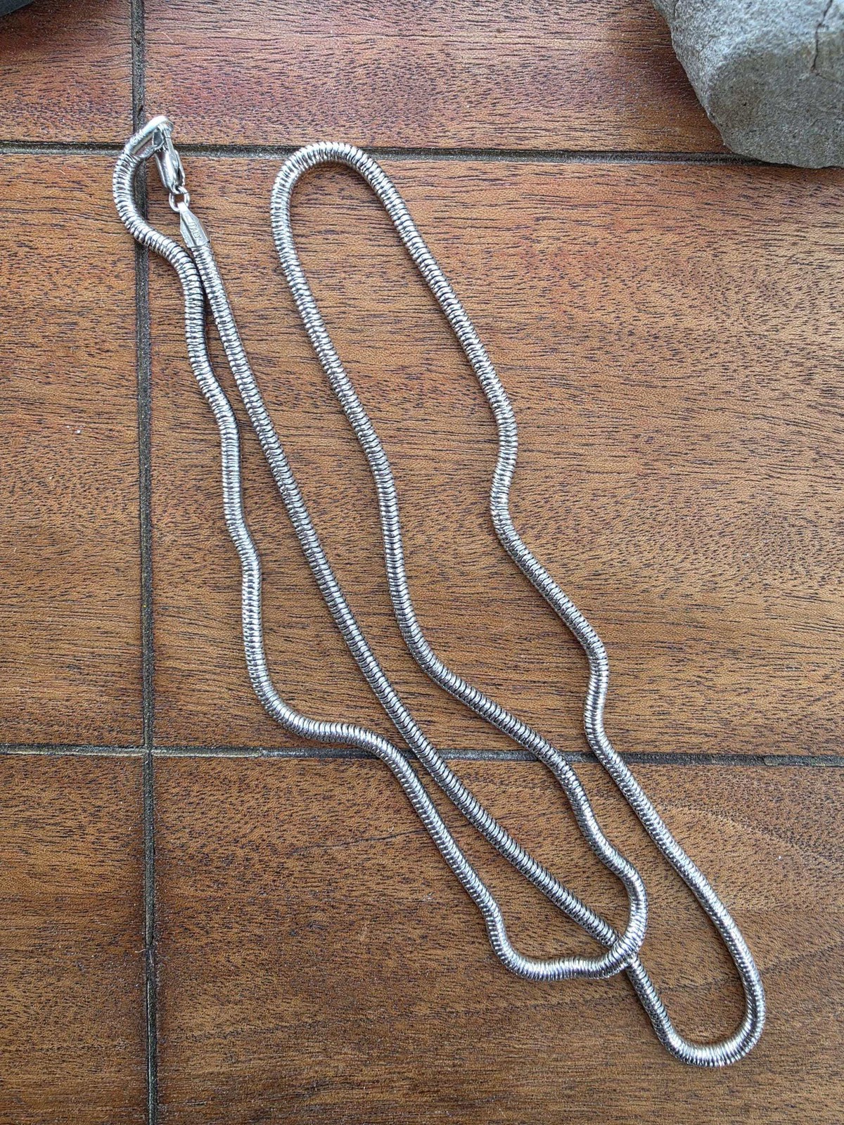 36 Inch Sterling Silver Snake Chain Necklace | Long Italian Cut 925 Silver | Ope