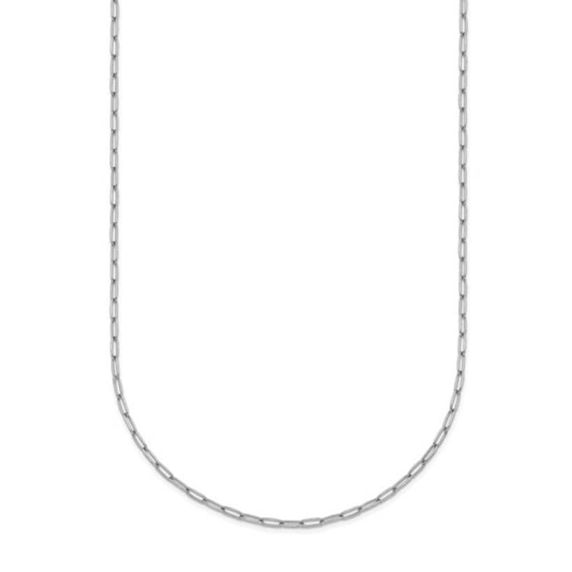 1.4mm Platinum PT950 Solid Paperclip Link Chain Necklace 16″ 18″ 20″ 24″