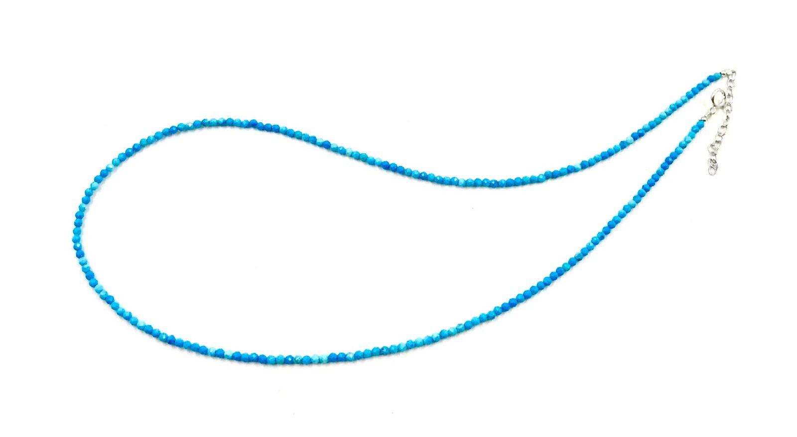 16″ Genuine Blue Turquoise 925 Silver Necklace Jewelry Women Handmade USA SELLER