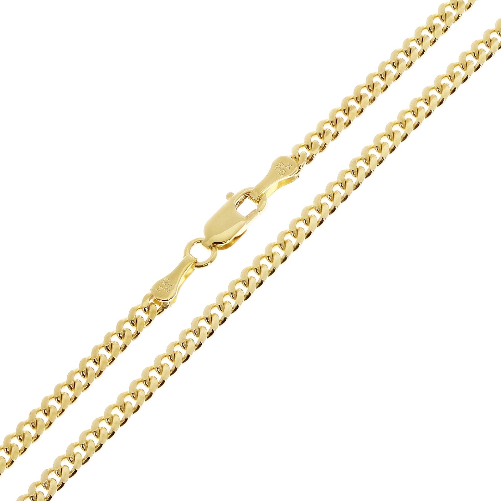 Italian 14k Yellow Gold Solid Miami Cuban Link Chain Necklace 22″ 3mm 14.6 grams