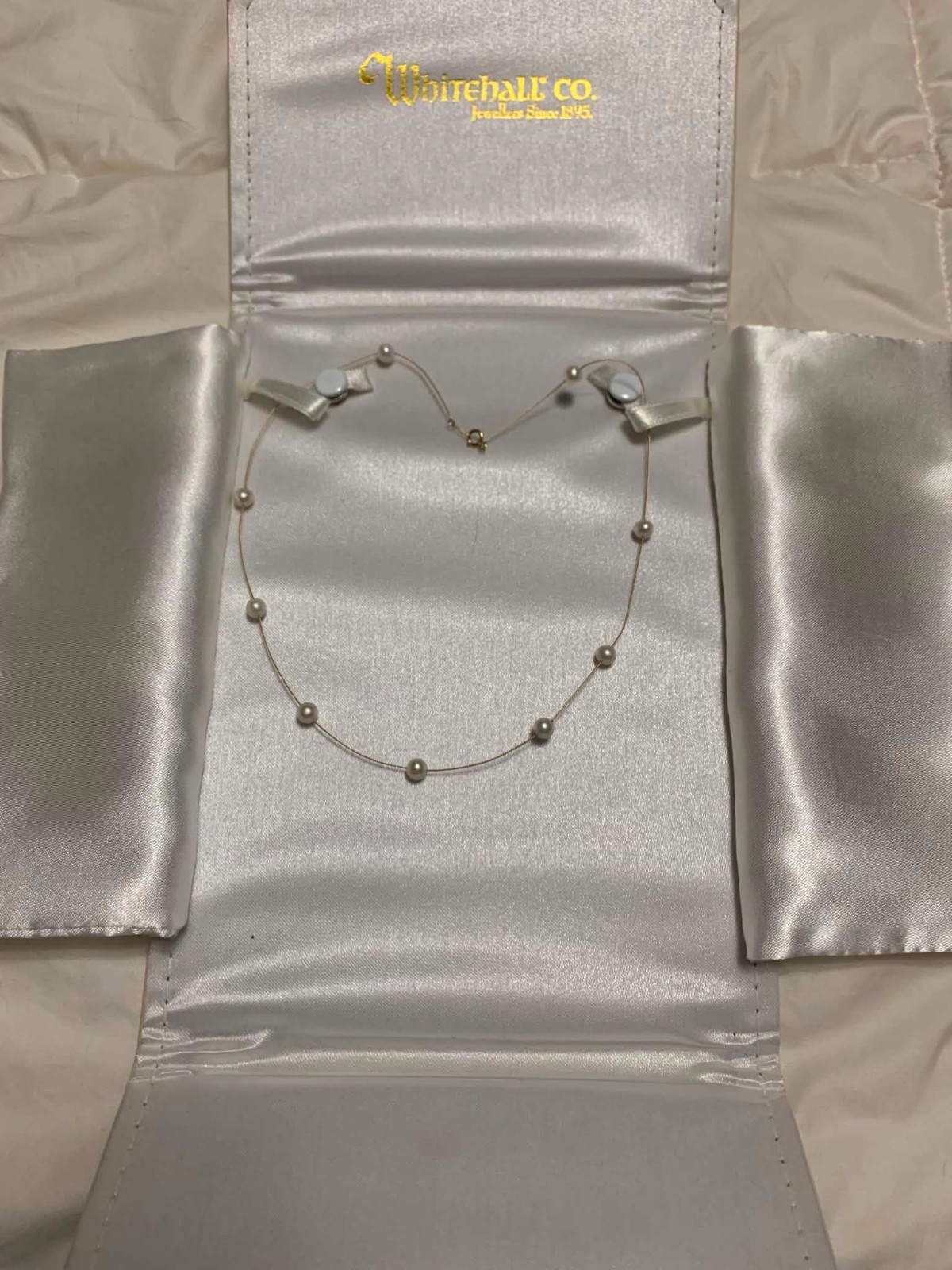 14kt. Gold Ten 6mm Akoya Floating Stationary Pearls in 16 in Necklace