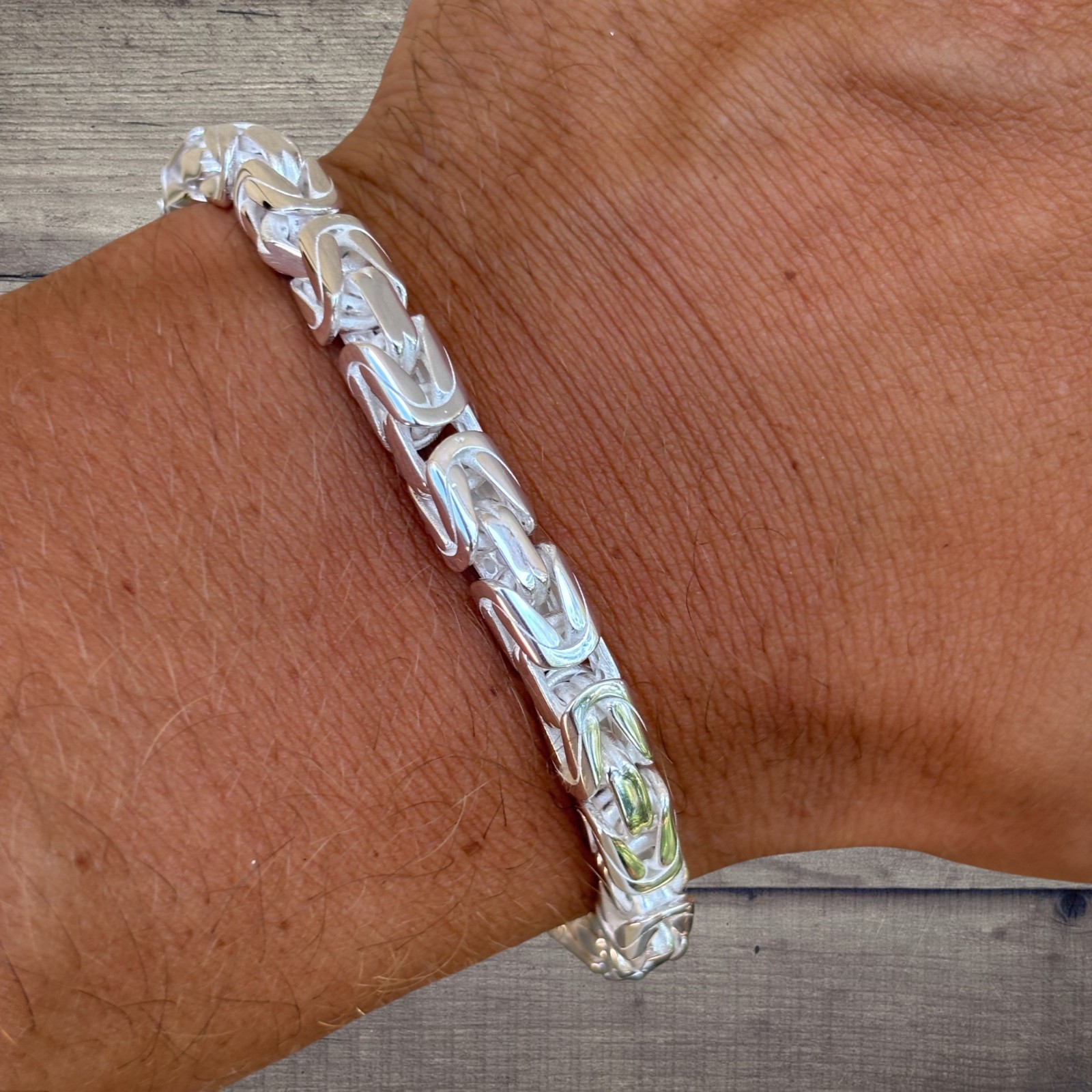 6mm Byzantine W. Box Clasp Bracelet – Solid 925 Sterling Silver MADE IN ITALY