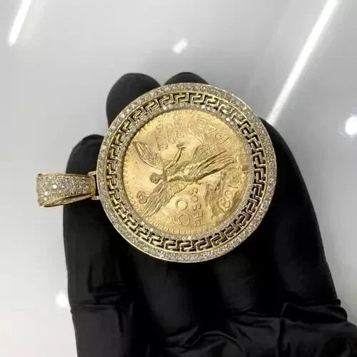 2Ct Round Cut Lab Created Diamond Medallion Men’s Pendant 14K Yellow Gold Plated