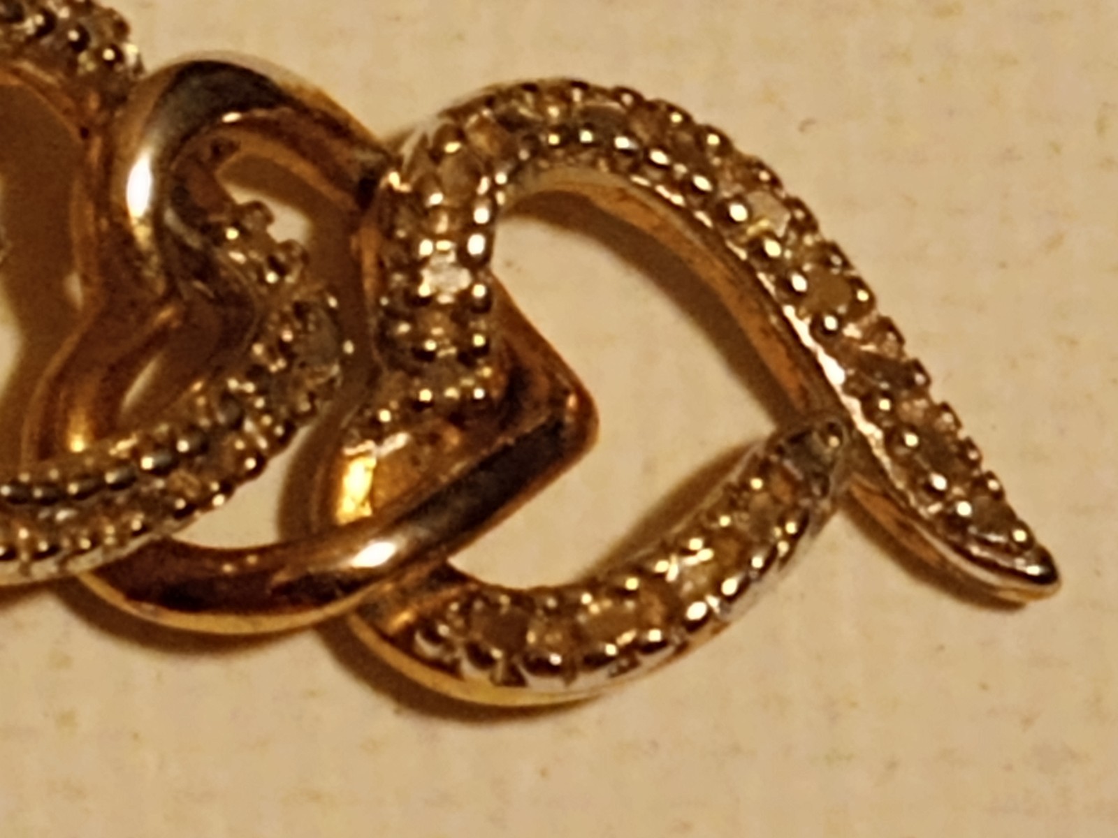 Sterling Silver Triple Interlocking Heart Necklace 18KGP Chain