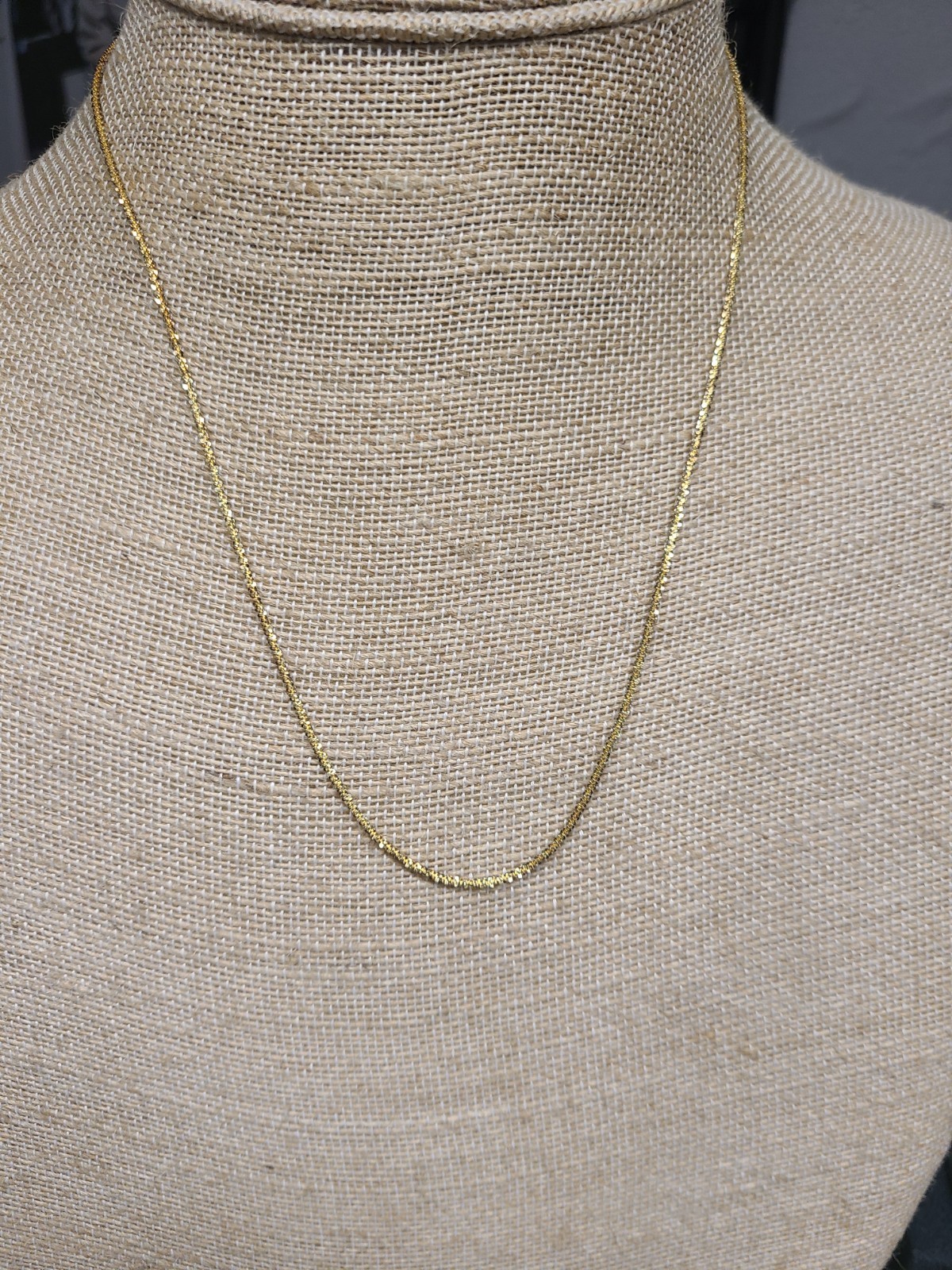 Italian 1.4mm Rock Chain Necklace in 14K YG Over Sterling Silver 2.24 Grams 20 I