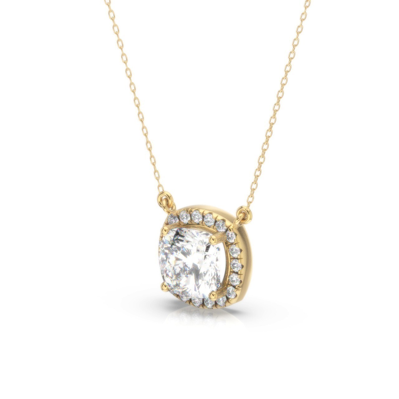 IGI Diamond Pendant VVS2 D Cushion 1.10 Ct Lab Created 14k White Gold Eye Clean