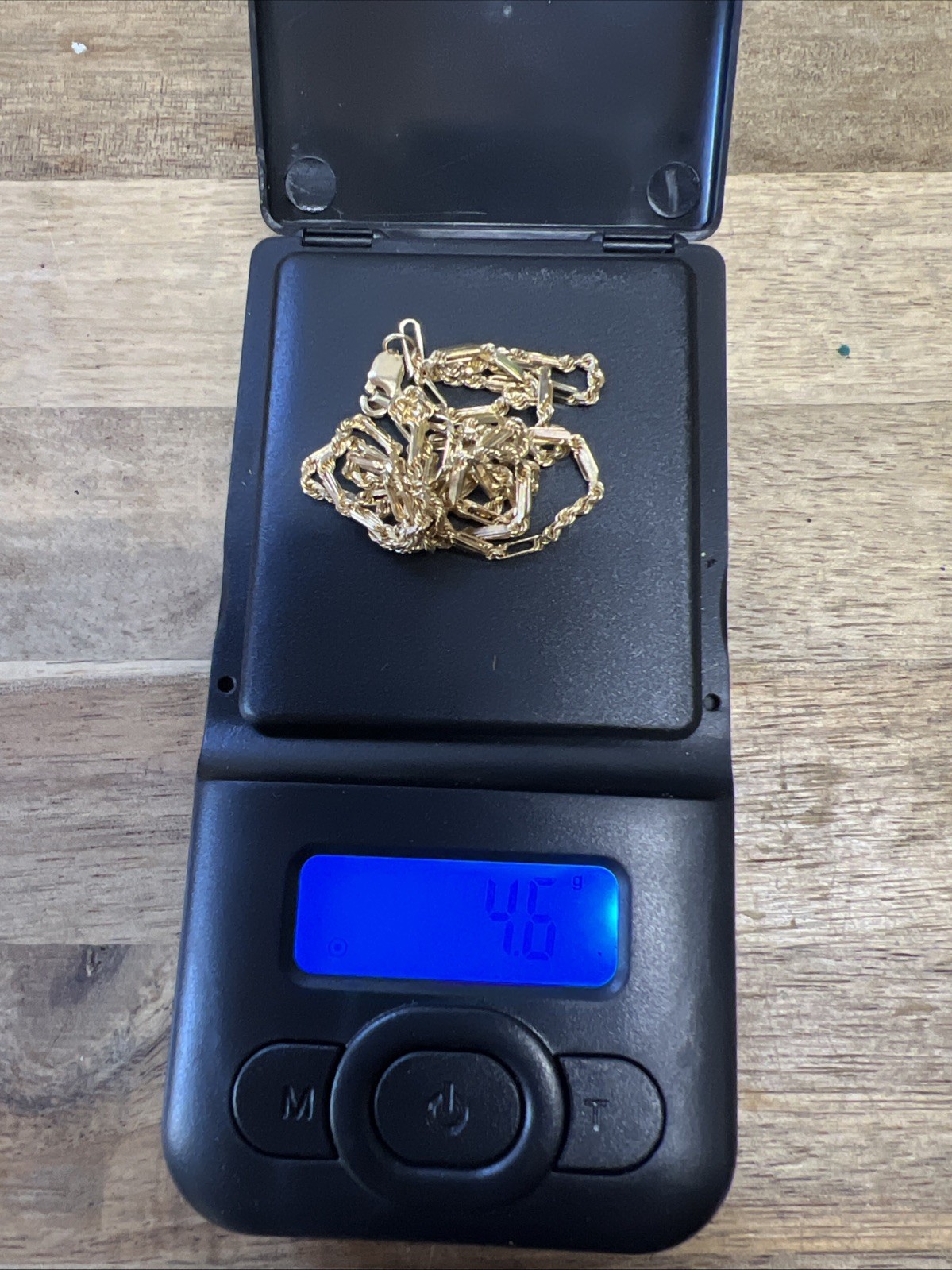 Solid 14k Gold Rope Chain Necklace 18 Inch About 4.6 Grams Amazing Shape! G1