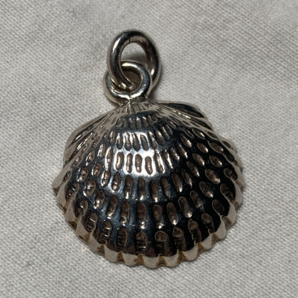 Silver Shell Pendant Charm Sea Life Jewelry Metal No Stone Fine Pendant