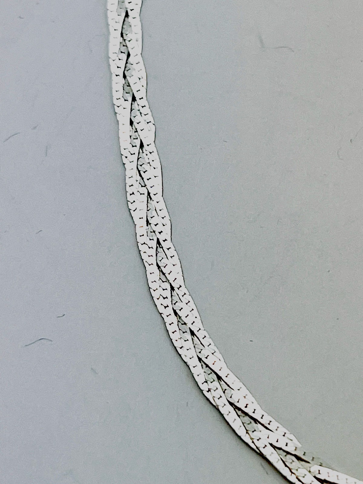 925 Sterling Silver 6.8 Gram Braided Herringbone Necklace 20”