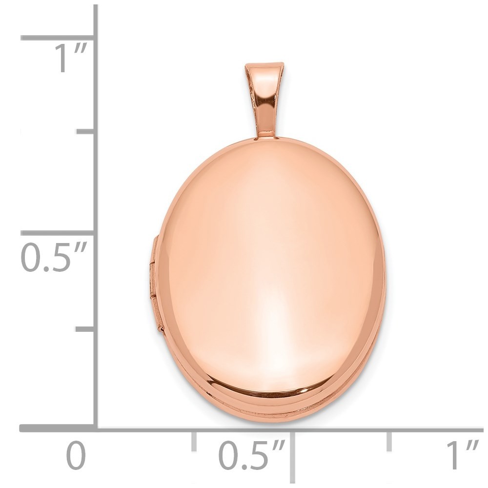 Sterling Silver Rose Gold-plated 20mm Polished Oval Locket Pendant 2.53gm