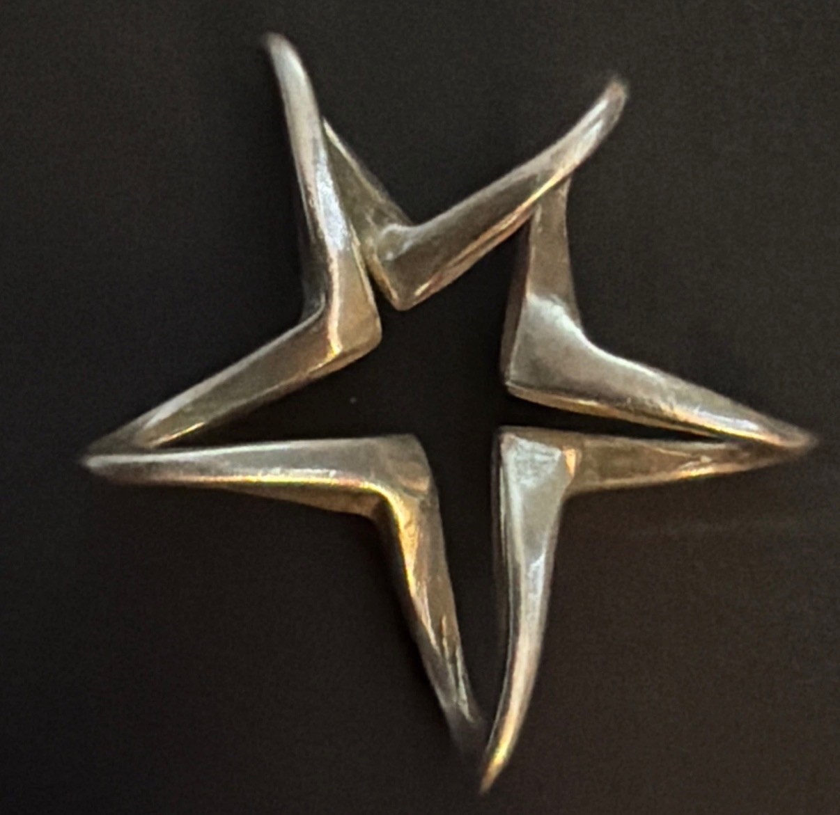 Retired James Avery Floating Star Charm w/sterling silver JA bracelet .925