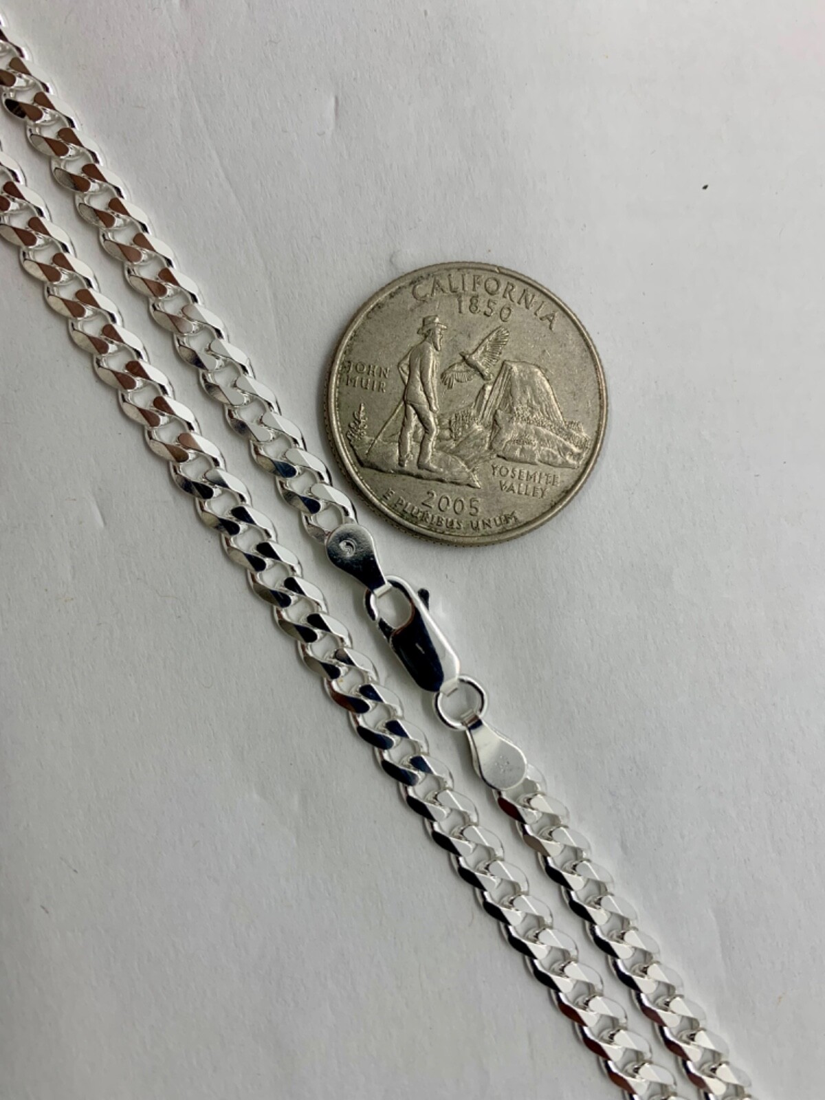 925 Sterling Silver 4mm Cuban Link Chain Necklace Men’sWomen’s 16-36″ made Italy