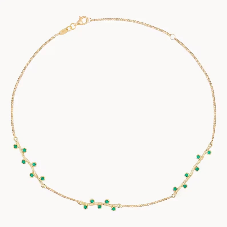 0.40Ct Lab Created Diamond 14k Yellow Gold Over Delicate Necklace Women’s Gift