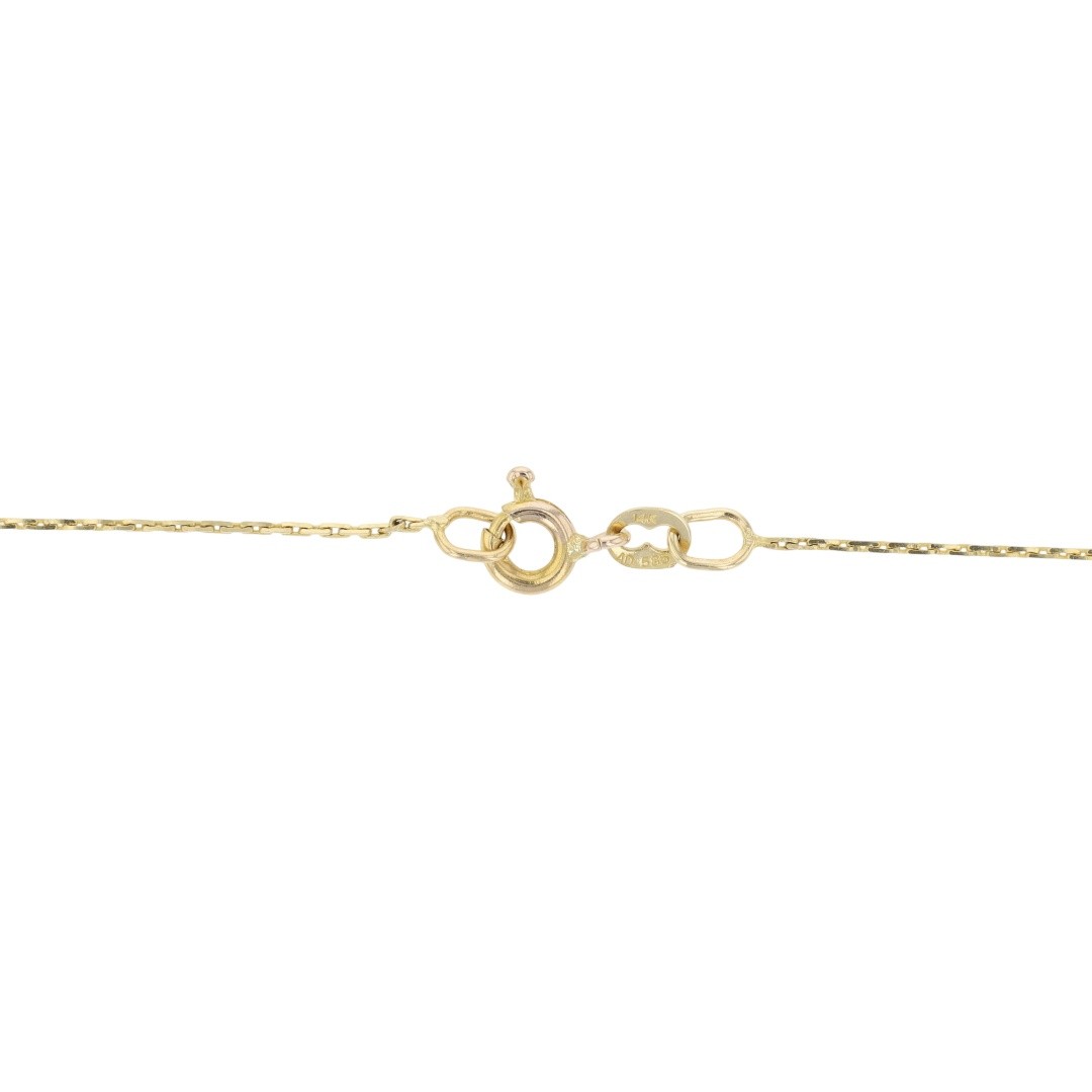 .6mm Elongated Cable Link Chain 16.25″ Necklace 14k Yellow Gold 1.40 Grams