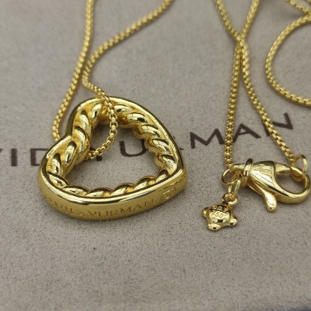 David Yurman Cable Heart Pendant Necklace