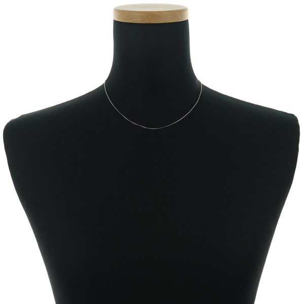 Box Chain Necklace 40cm 18K 750 White Gold