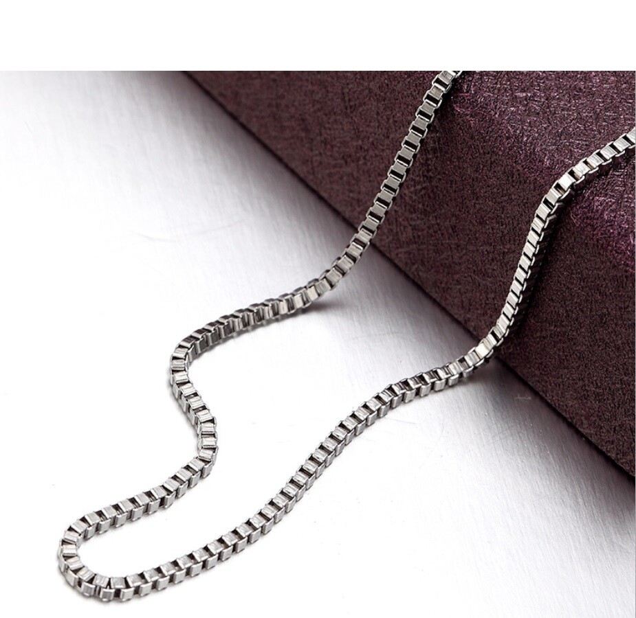 Genuine 925 Sterling Silver Tarnish-Free 16″~ 32″ 2mm Classic Box Chain Necklace