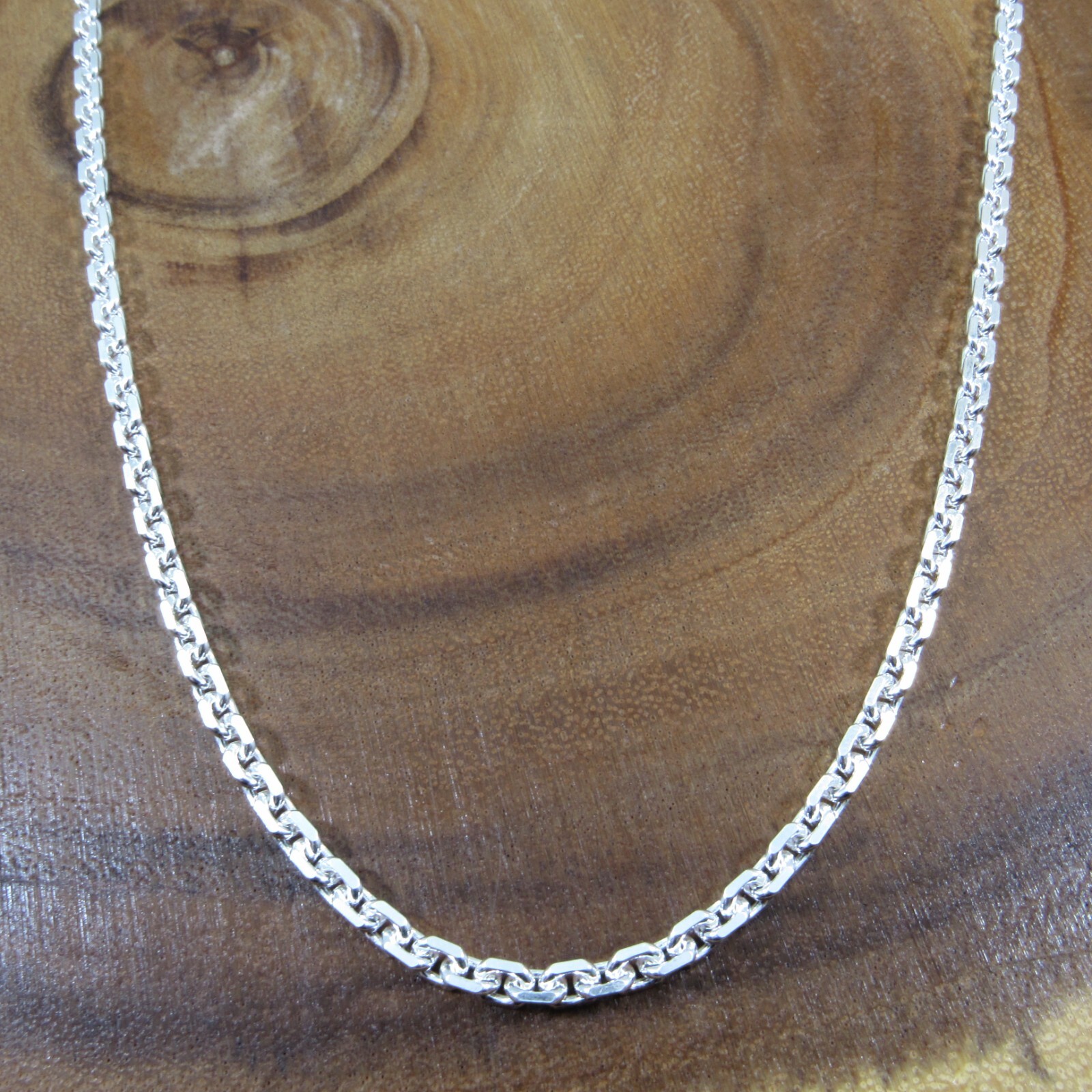 Solid 925 Sterling Silver Italian Men’s Anchor / Cable Link Chain, Made in Italy