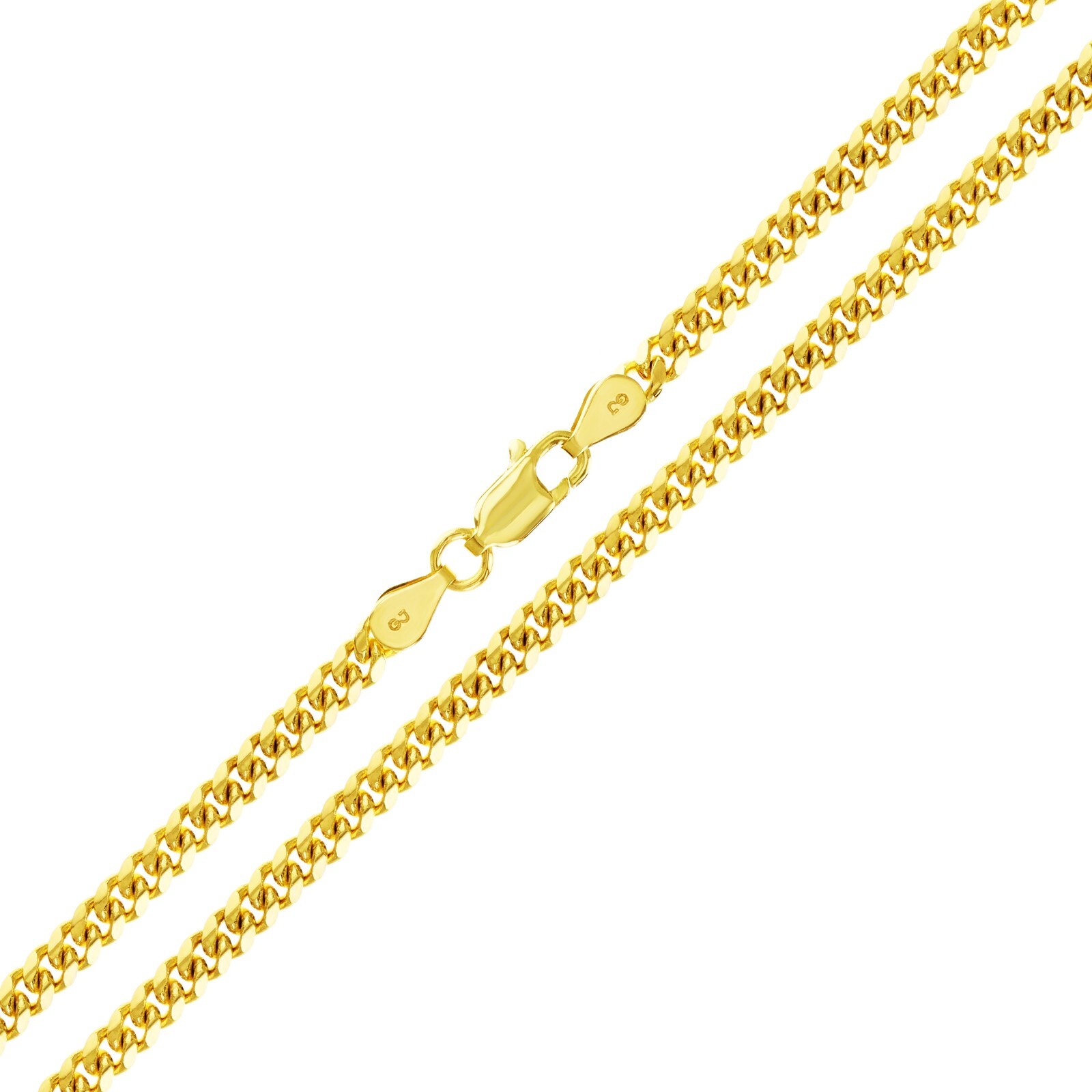 Italian 14k Yellow Gold Solid Miami Cuban Chain Necklace 22″ 3.5mm 19.5 grams