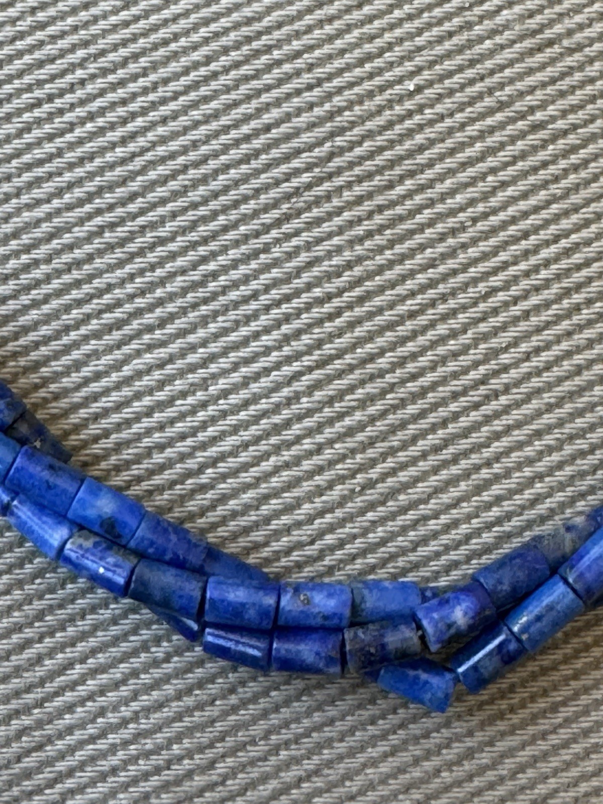 Vintage Lapis Lazuli Bead and Sterling Silver Adjustable Clasp 19.5” Necklace
