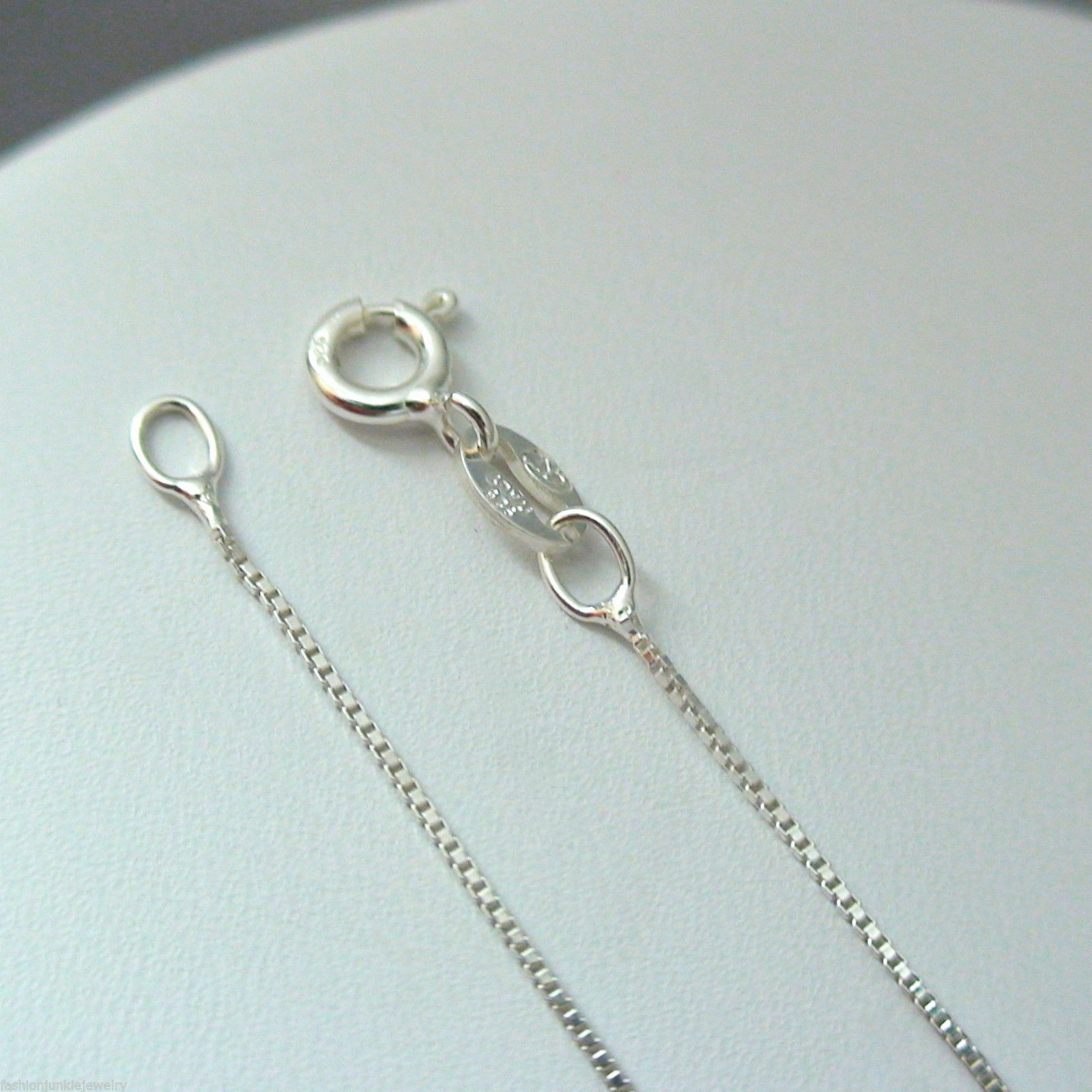 0.9mm Box Chain Necklace – 925 Sterling Silver – 16″ 18″ 20″ 22″ 24″ 30″ Italian