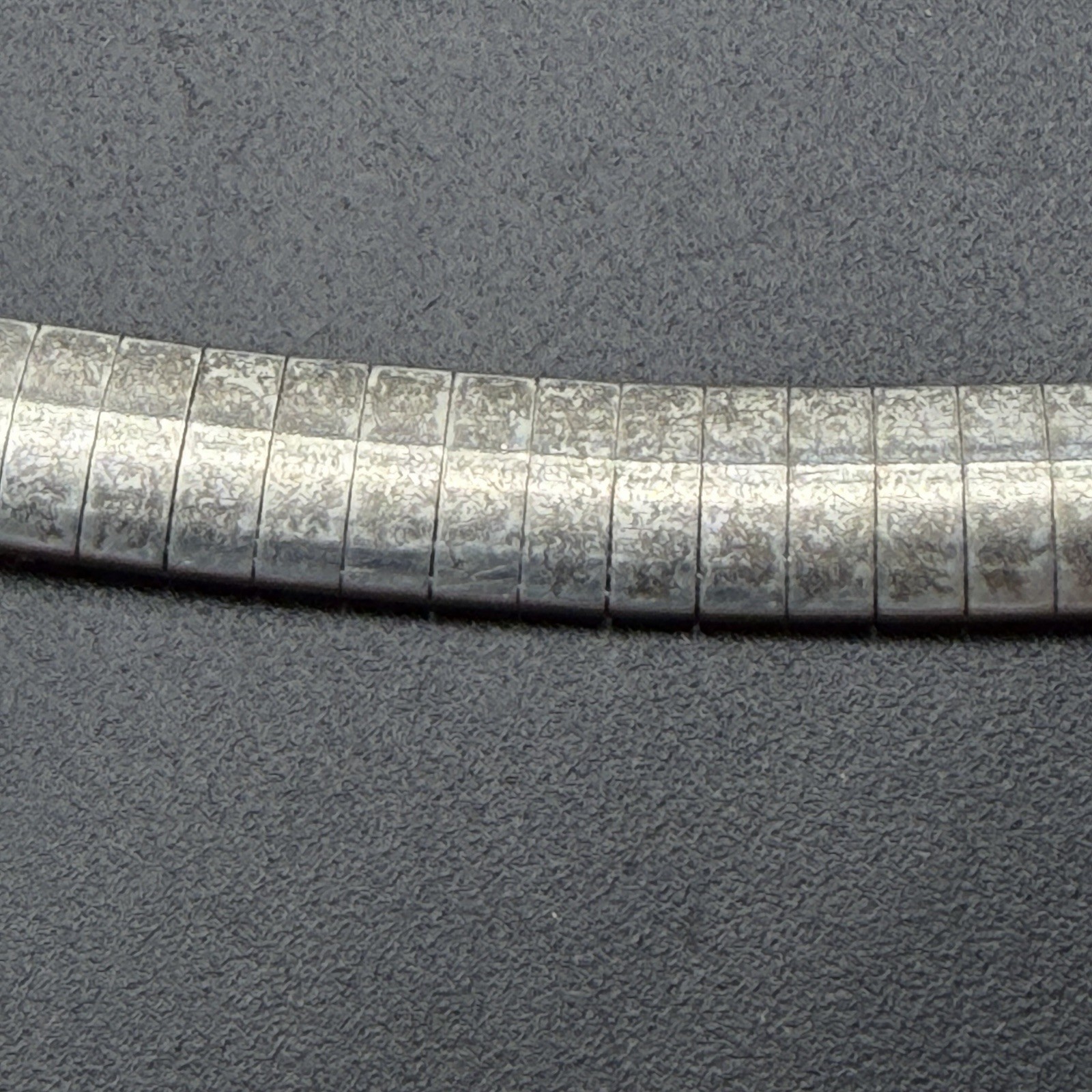READ Vintage 925 Sterling Italian 6mm Omega Chain Choker Silver Necklace 15″