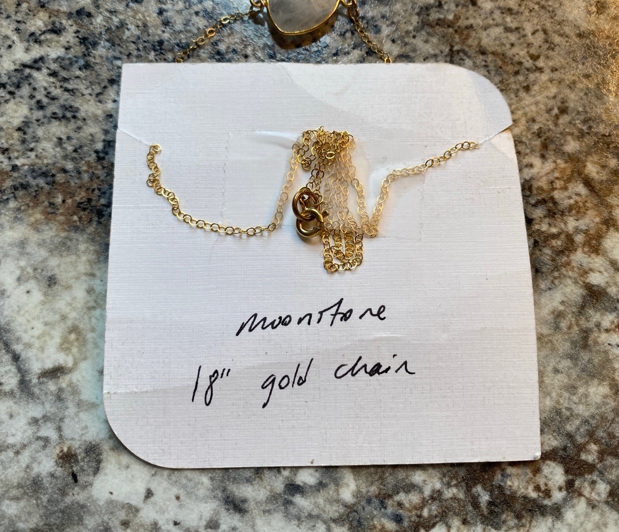 Moonstone 18” Necklace June Birthstone Gold Plated Pendant On Gold Plated Chain