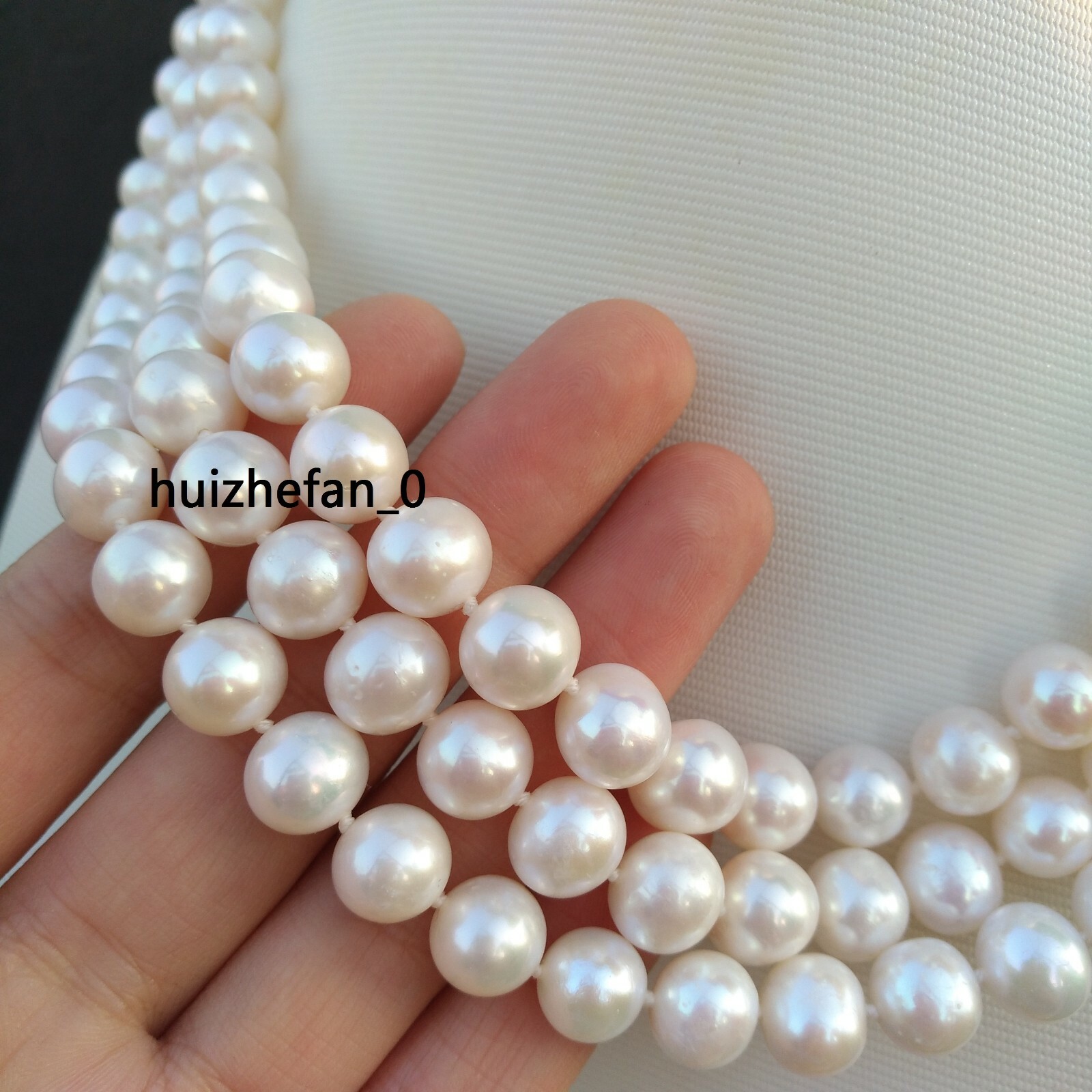 52″ Beautiful Natural AAA+8-9mm Round South Sea White Pearl Necklace 14k Gold P
